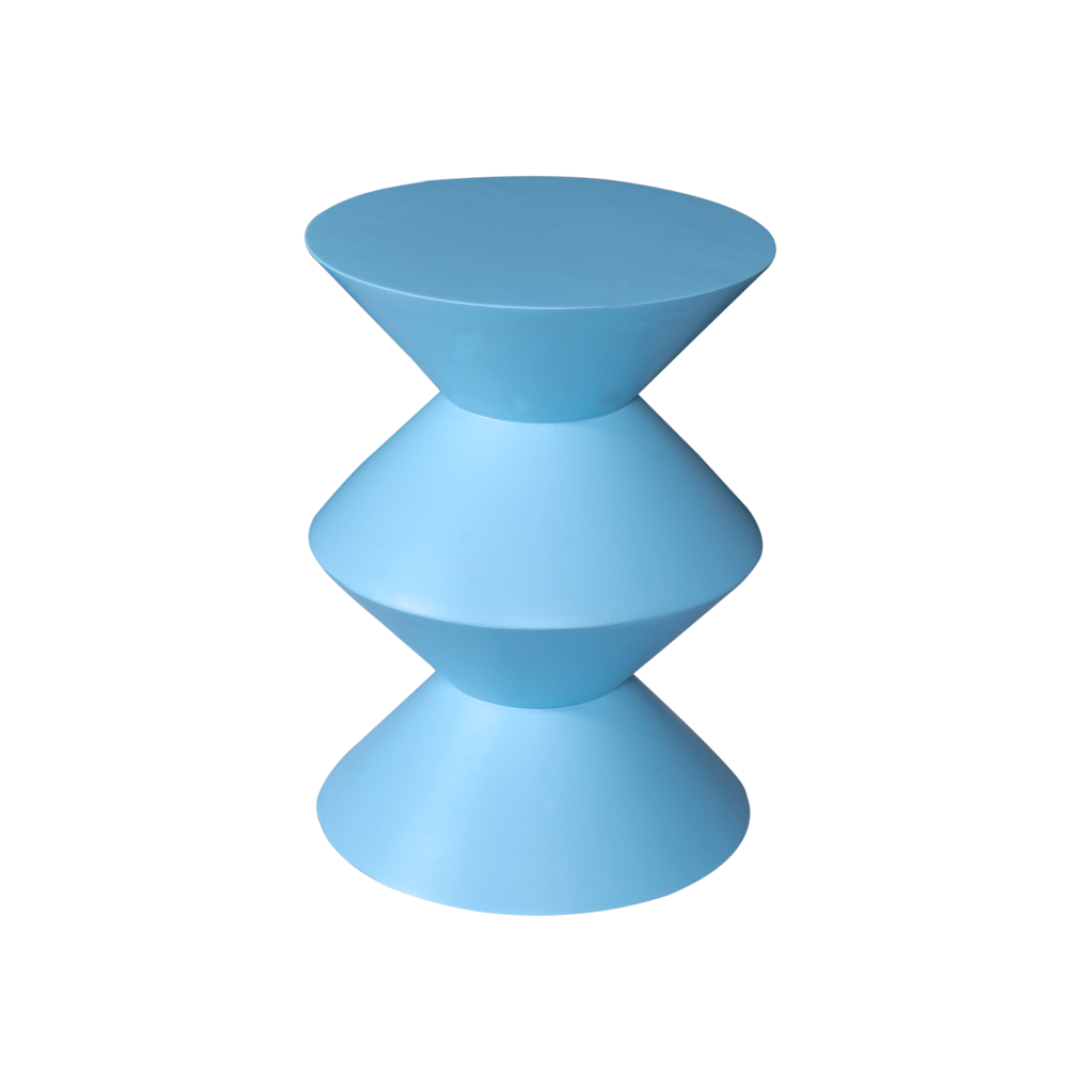 Beistelltisch Abel 33x33x45 cm – Designer-Tisch aus Mangoholz mit blauem Finish für Wohnzimmer & Lounge