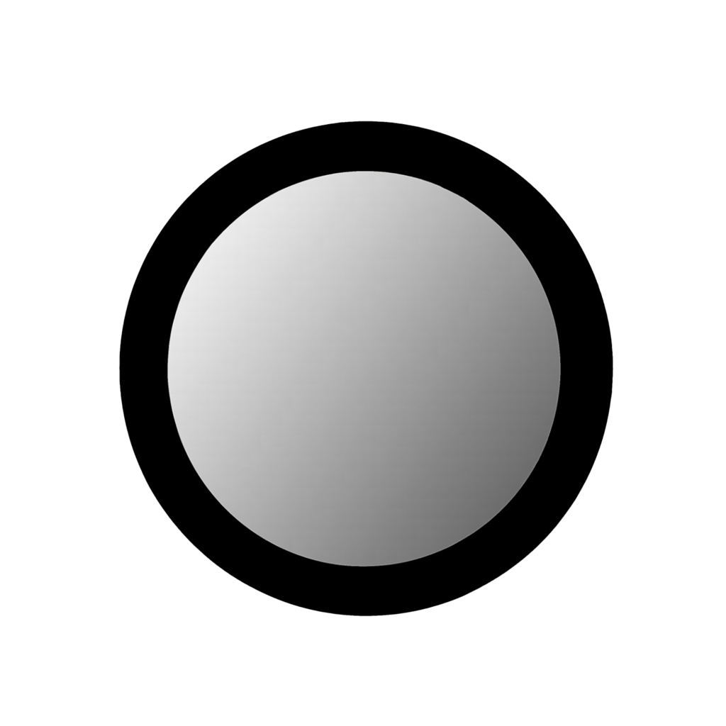 Runder Spiegel Lumo Schwarz – Wandspiegel aus Mangoholz, Ø40 cm