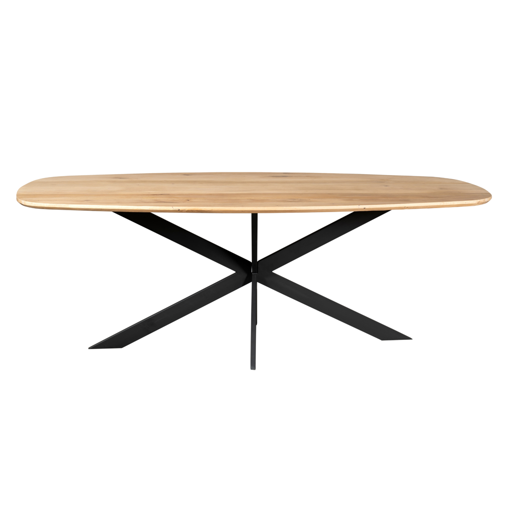 Esstisch Evoque Oval 240x110 cm Eiche Natur – FSC-Massivholz mit modernem Gestell