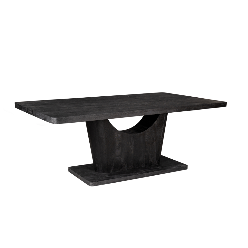 Esstisch CocoMer – massives Mangoholz in schwarz 200x110