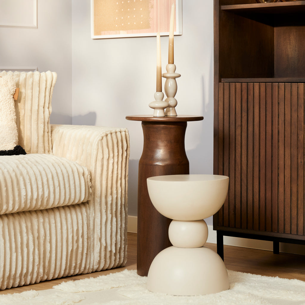 Beistelltisch Jean 30x30x40 cm – Massives Mangoholz mit einzigartigem Design für Wohnzimmer & Lounge