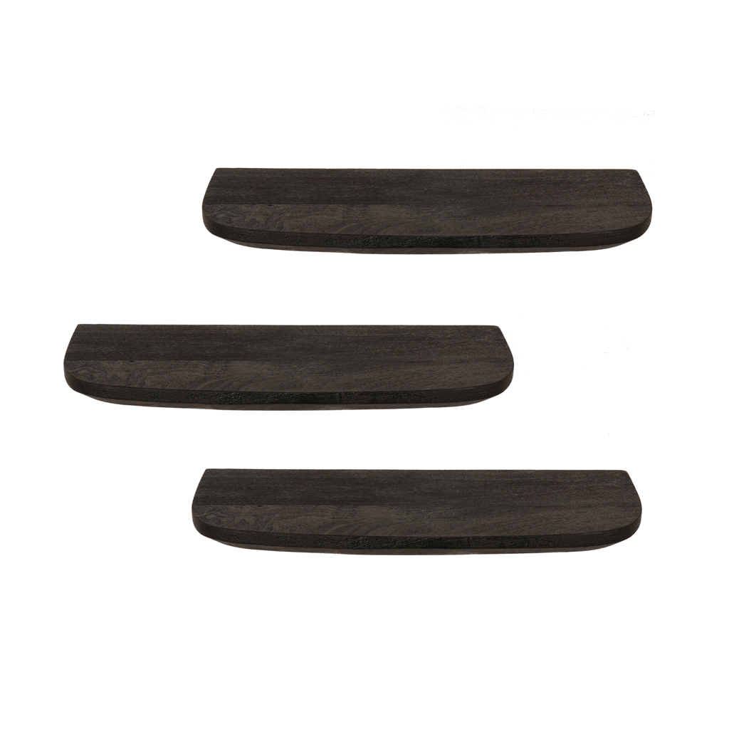 Wandregal-Set Gusta 60 x 20 x 15 cm – Massives Mangoholz, Naturfinish