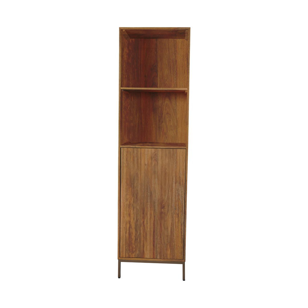 TV-Board Mandy 165x45x55 cm – Lowboard aus Mangoholz Natur mit 4 Türen & Push-to-Open-System