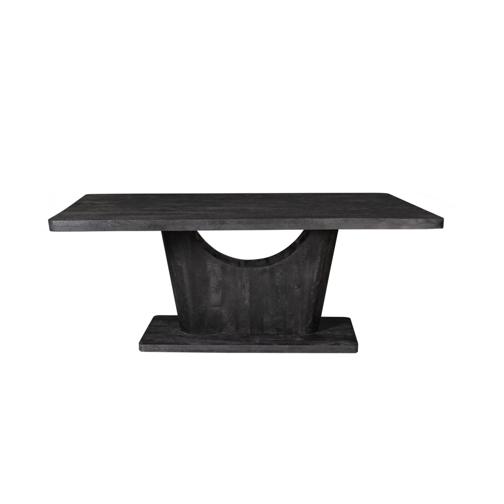 Esstisch CocoMer – massives Mangoholz in schwarz 200x110