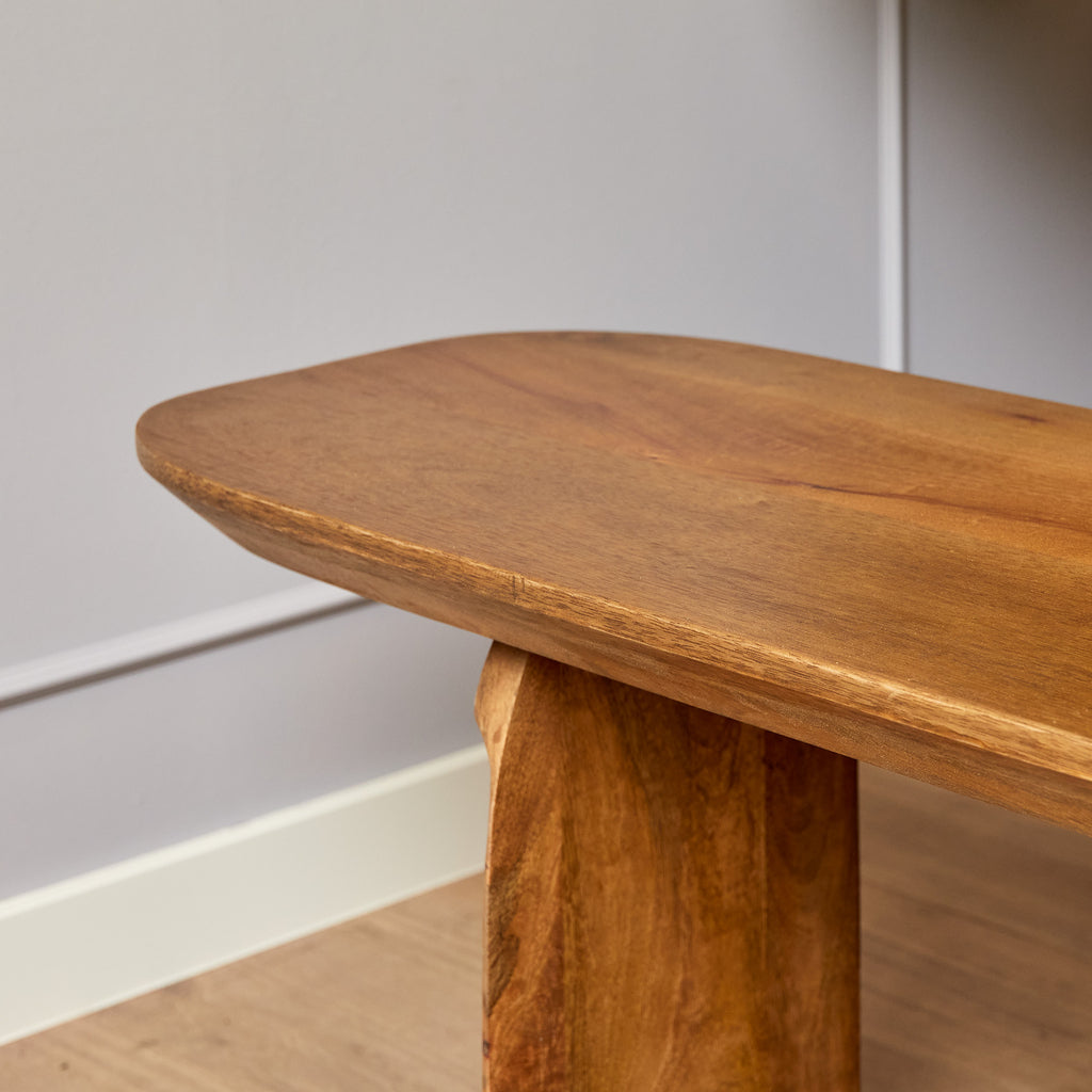 Esszimmerbank TeyTey 280x38x45 cm – Massives Mangoholz, robuste Sitzbank mit 6 cm starker Sitzfläche