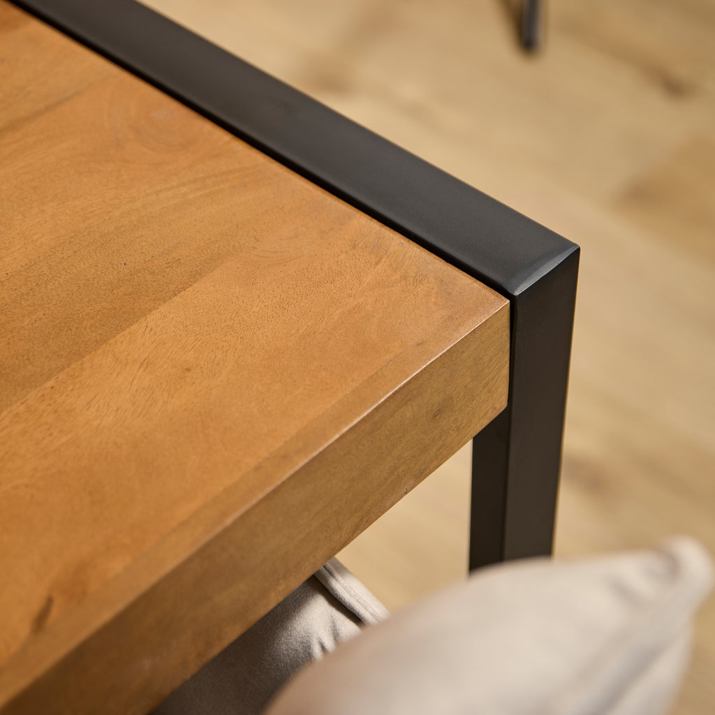 Esstisch Bori Natur – massives Mangoholz 200x90 cm mit U-Gestell