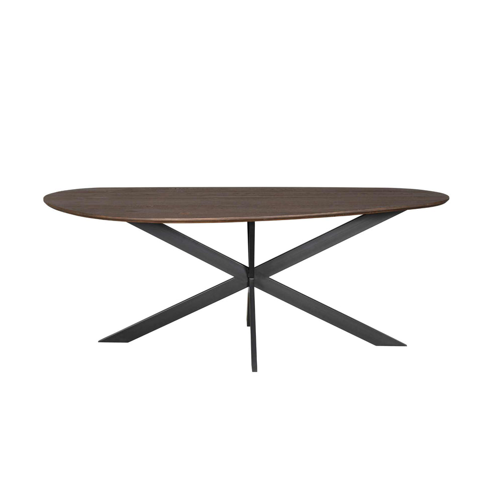 Esstisch Sky Braun FSC® Eiche 280x130x76 cm – organische Tischplatte & stabiles Gestell, modern & elegant