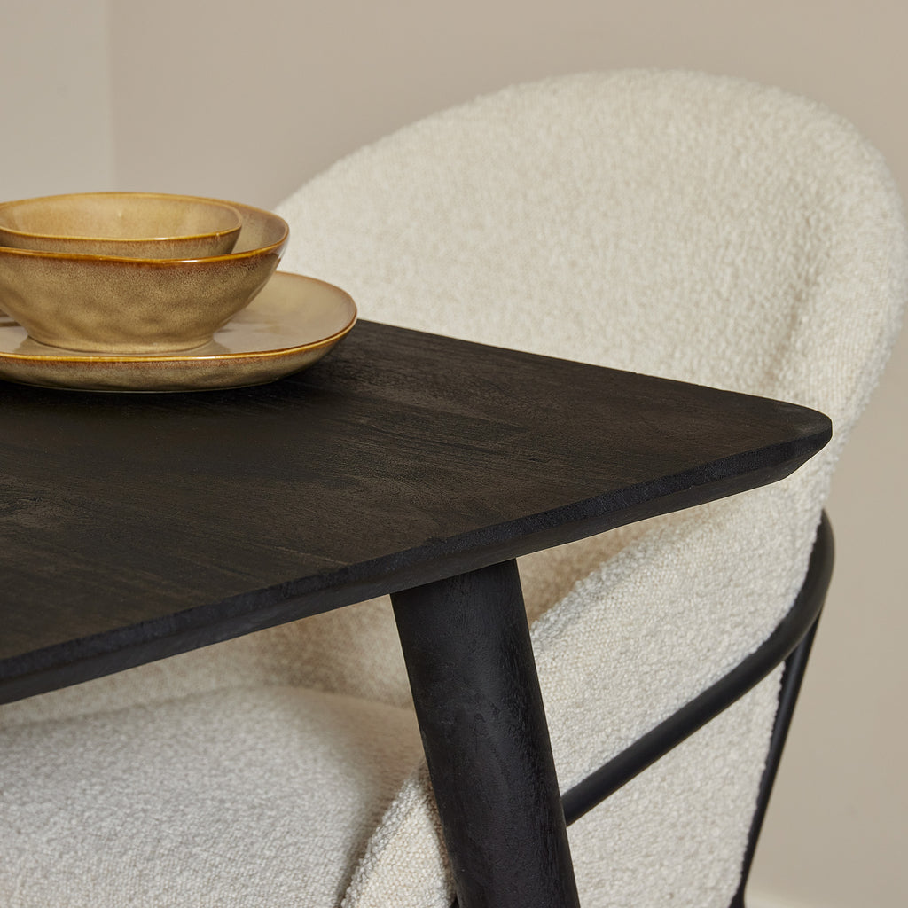 Esstisch Raven Schwarz – massives Mangoholz, Rechteckig 200 x 100 x 76 cm