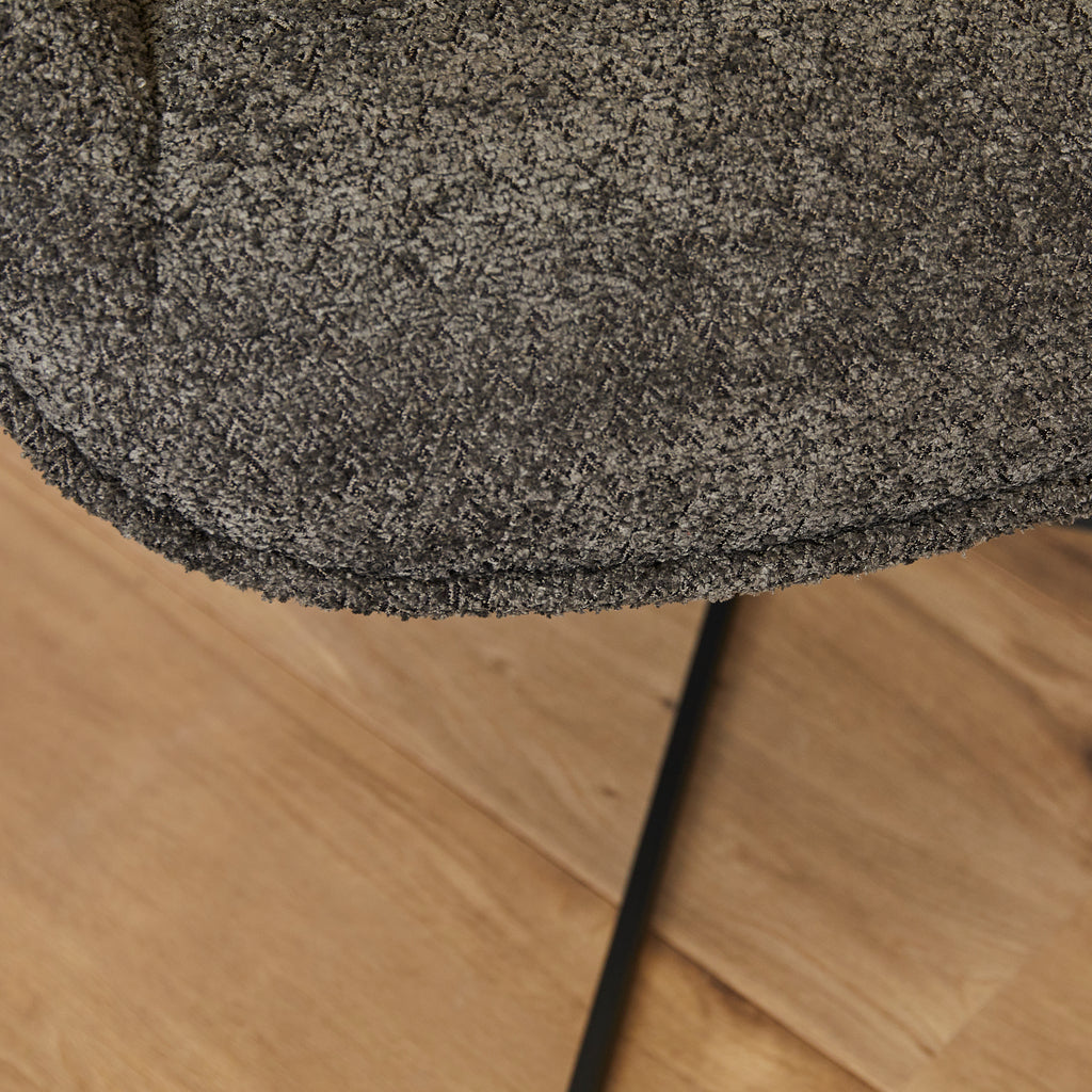 Sessel Miloo Dunkelgrau – drehbarer Polstersessel mit Metallgestell, 79×79,5×81 cm, Sitzhöhe 48 cm, Polyesterstoff