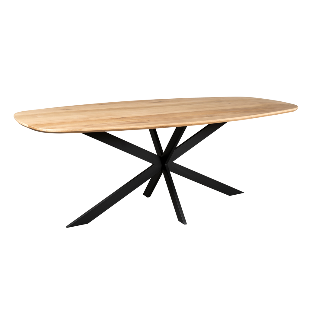 Esstisch Evoque Oval 240x110 cm Eiche Natur – FSC-Massivholz mit modernem Gestell
