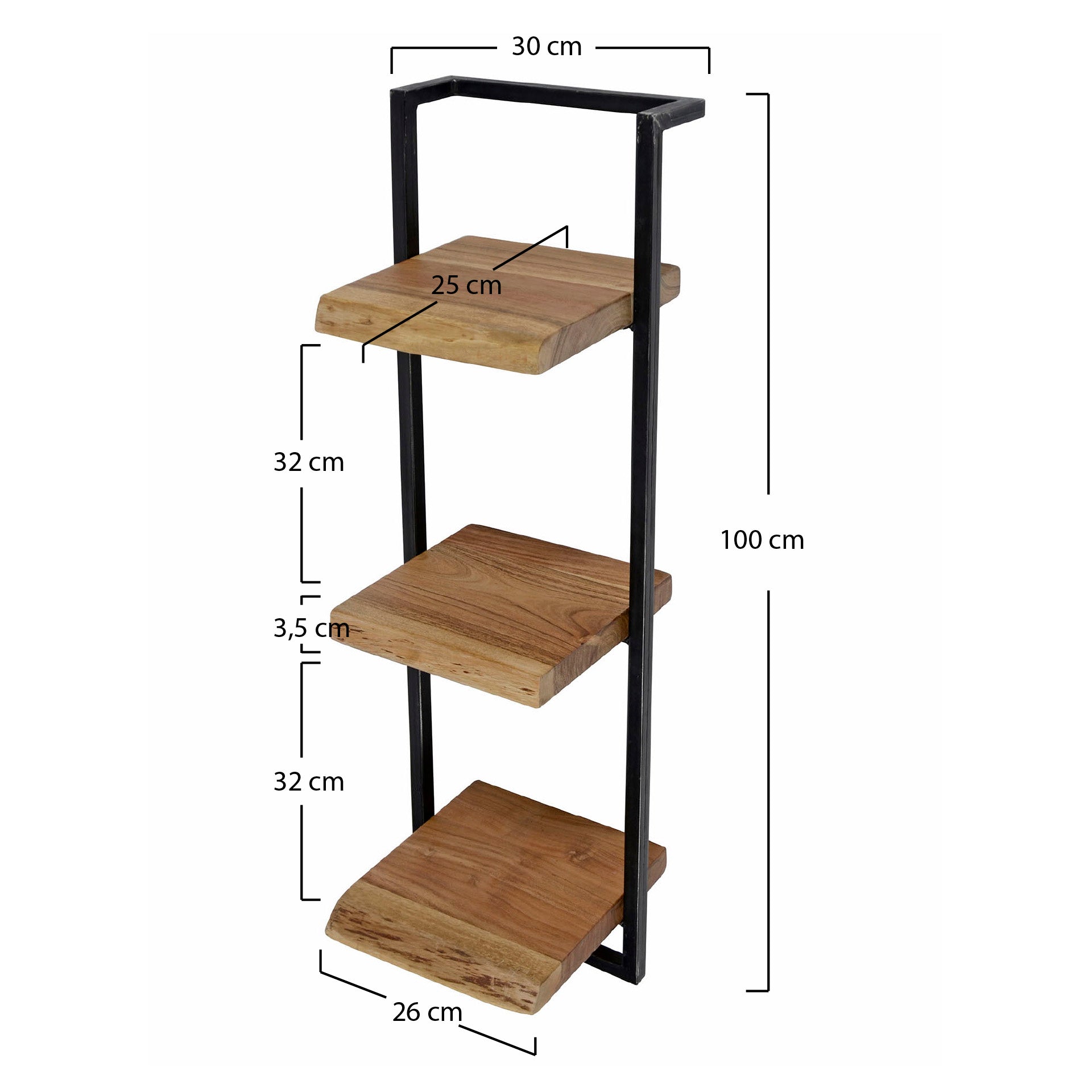 Regal – Aria Stone – Massivholz Akazie natur