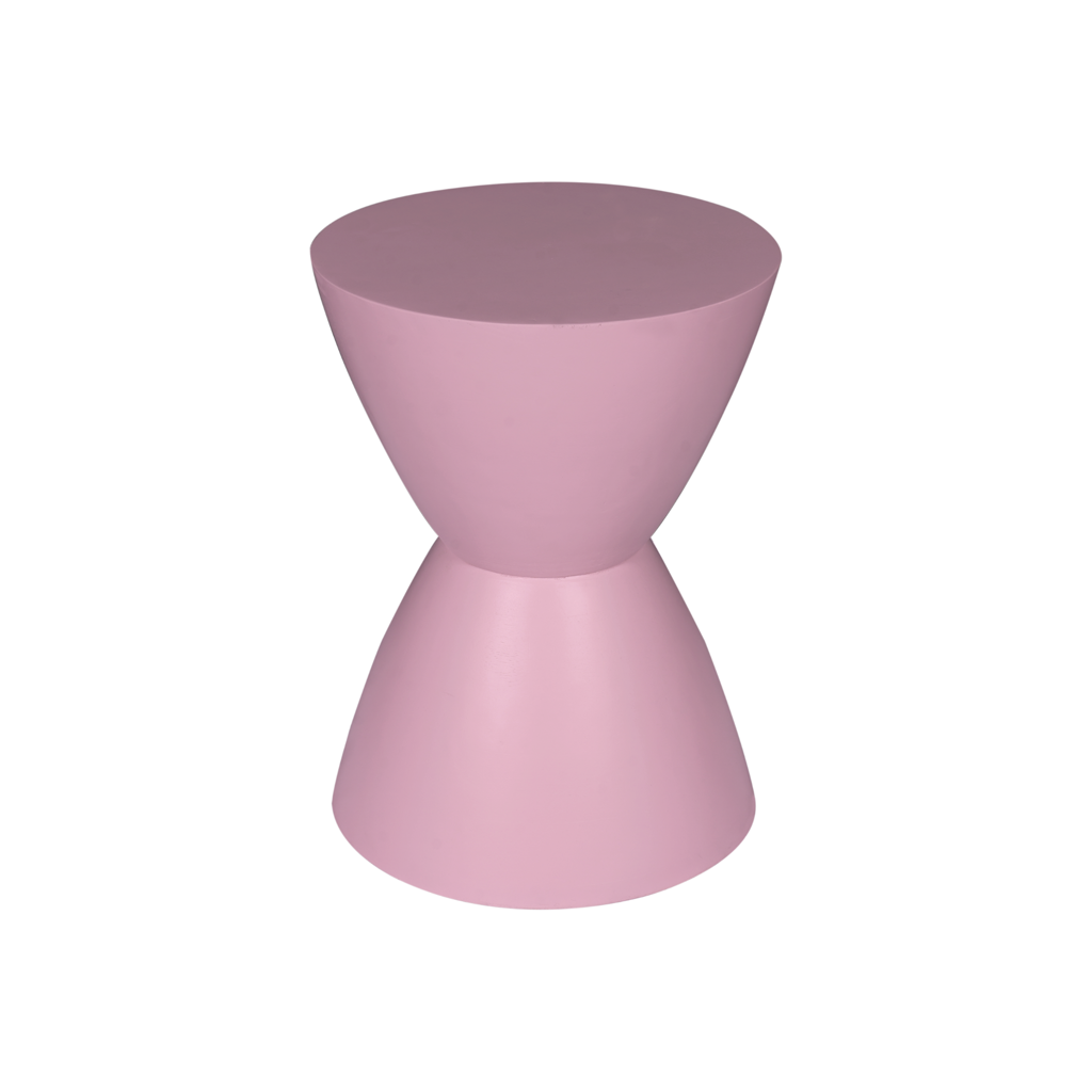 Beistelltisch Abby 33x33x45 cm – Designer-Tisch aus Mangoholz mit rosa Finish für Wohnzimmer & Lounge