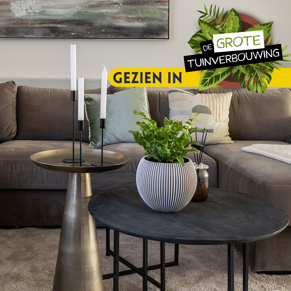 Couchtisch-Set Aloy Schwarz Ø70/60 cm – 2 runde Mangoholz Tische mit Metallgestell, modern & funktional