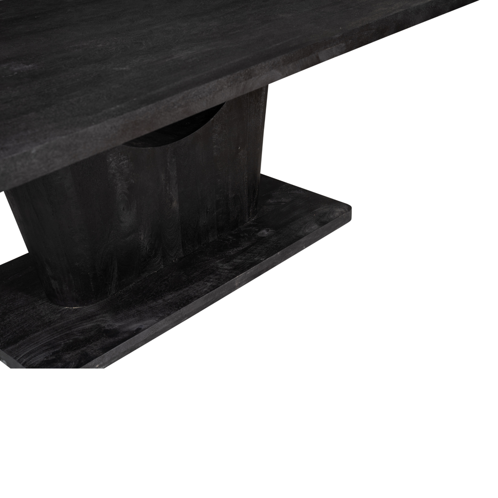 Esstisch CocoMer – massives Mangoholz in schwarz 200x110
