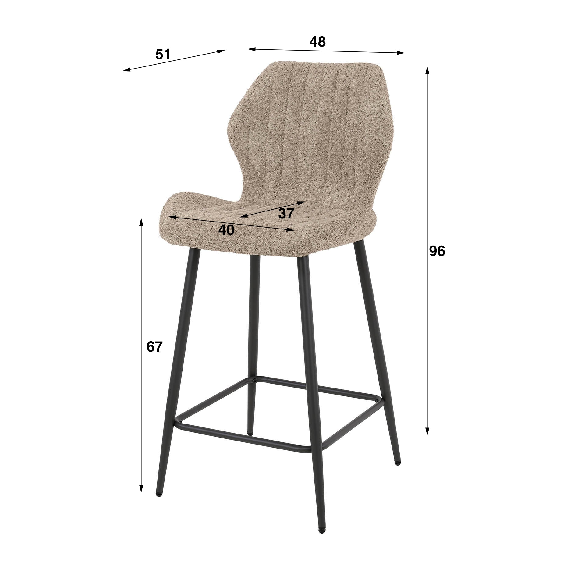 Stuhl – Lumina Home – Boucle sandfarbe