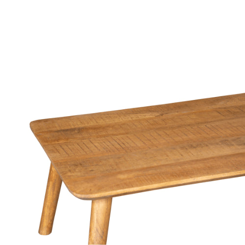 Couchtisch Raven – Mangoholz mit eingelegten Holzstreifen, modern & zeitlos, 130 x 70 x 45 cm