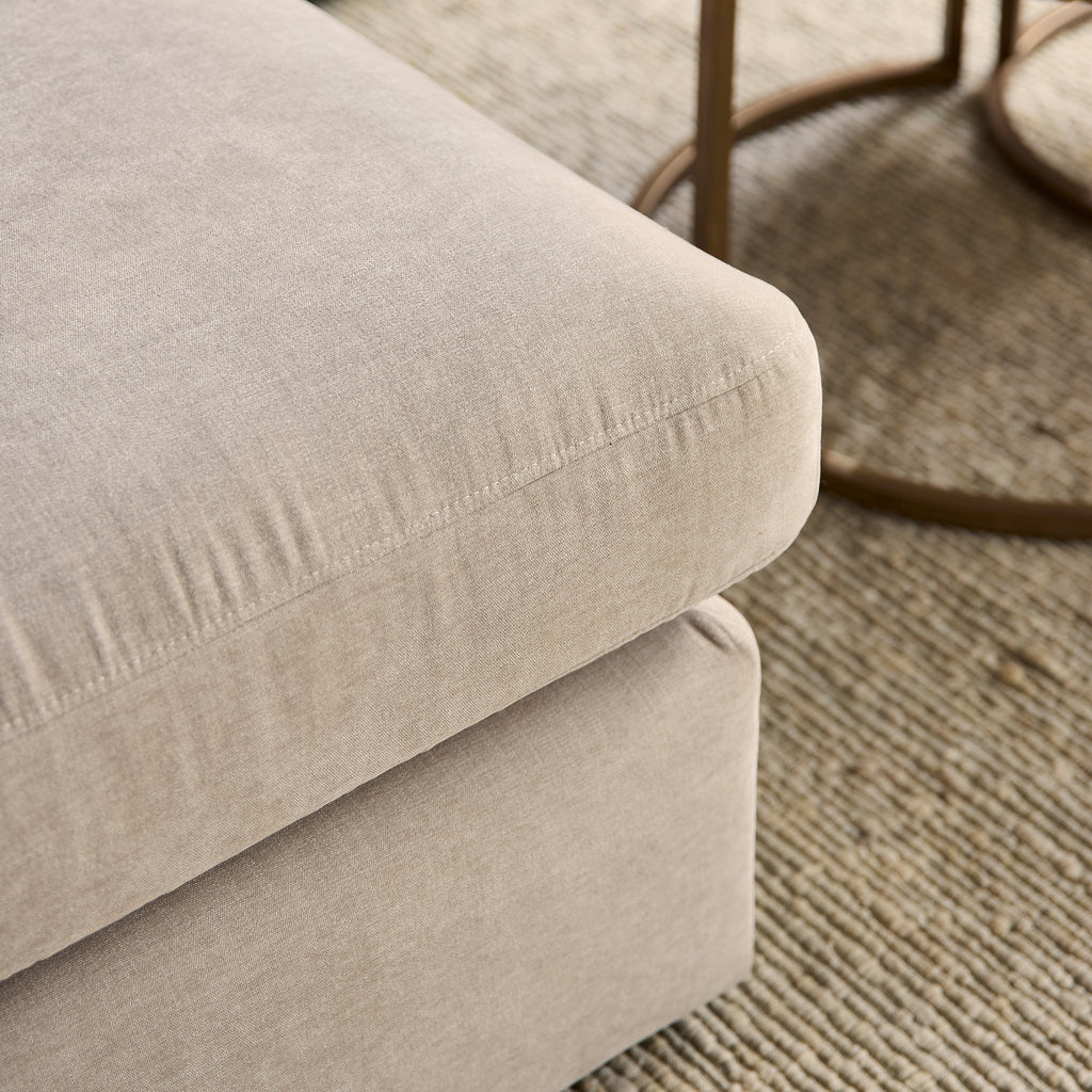 Ecksofa Jazz MeinLieblingsplatz – 2,5-Sitzer mit Ottomane links in Toffee, inkl. Kissen