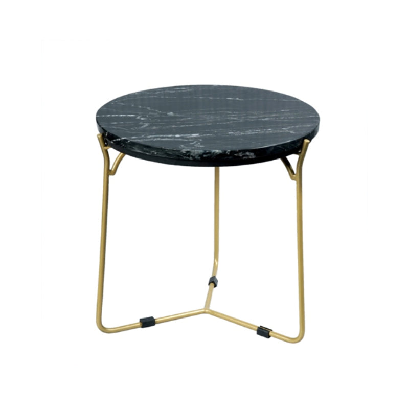 Couchtisch-Set Caly – 2 Tische mit schwarzer Marmorplatte & goldfarbenem Gestell, 45×45×45 cm & 40×40×40 cm