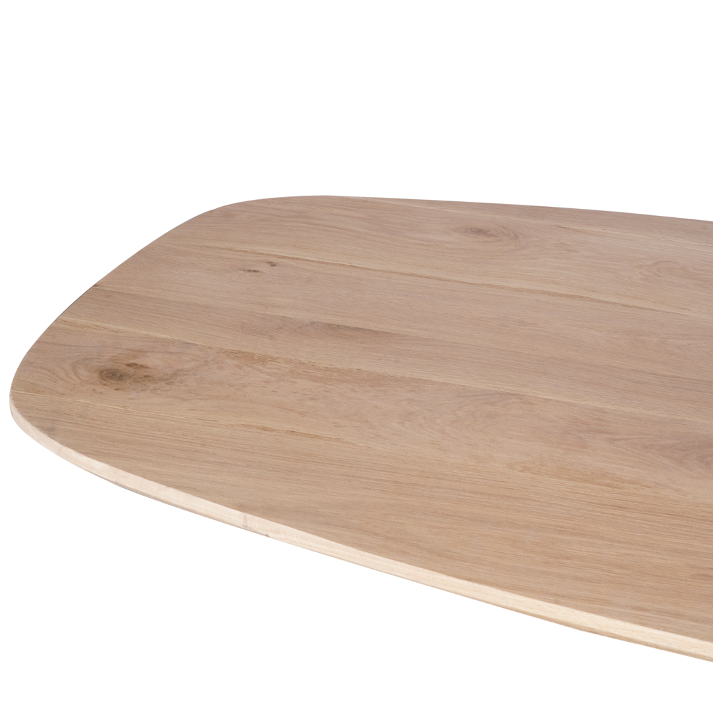 Esstisch Evoque – dänisch oval, Natur Eiche FSC-zertifiziert, 200 x 100 x 76 cm, Massivholz mit Spidergestell