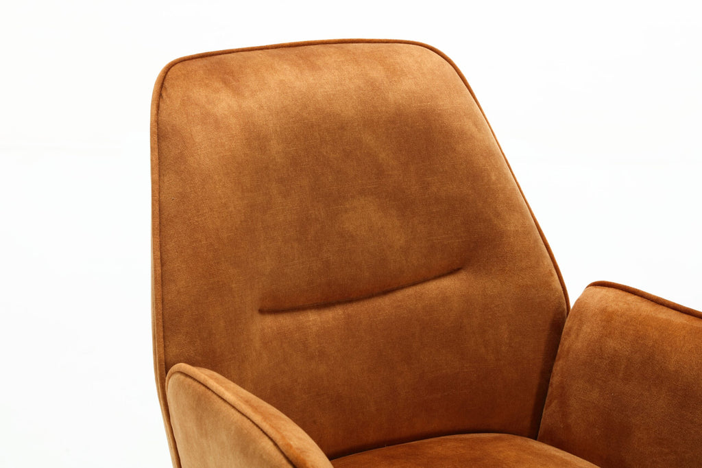 Esszimmerstuhl Oli Gold – Samt & schwarze Metallbeine, 60×65×89 cm, stilvoller Polsterstuhl mit Armlehnen