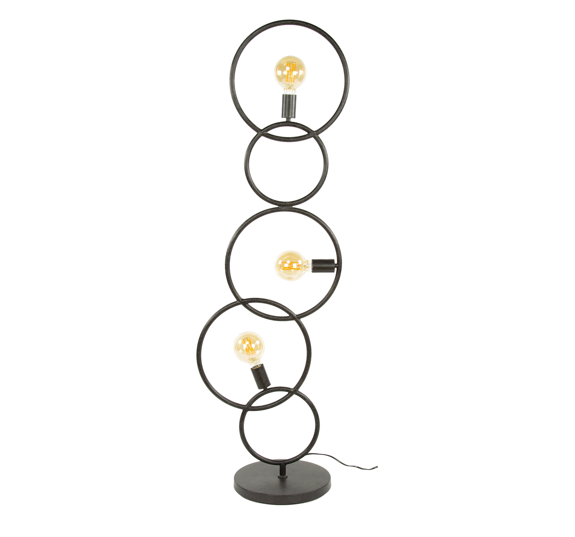 Stehleuchte Elara – Designerlampe aus Metall in Schwarz, 3-flammig mit Schleifen-Design