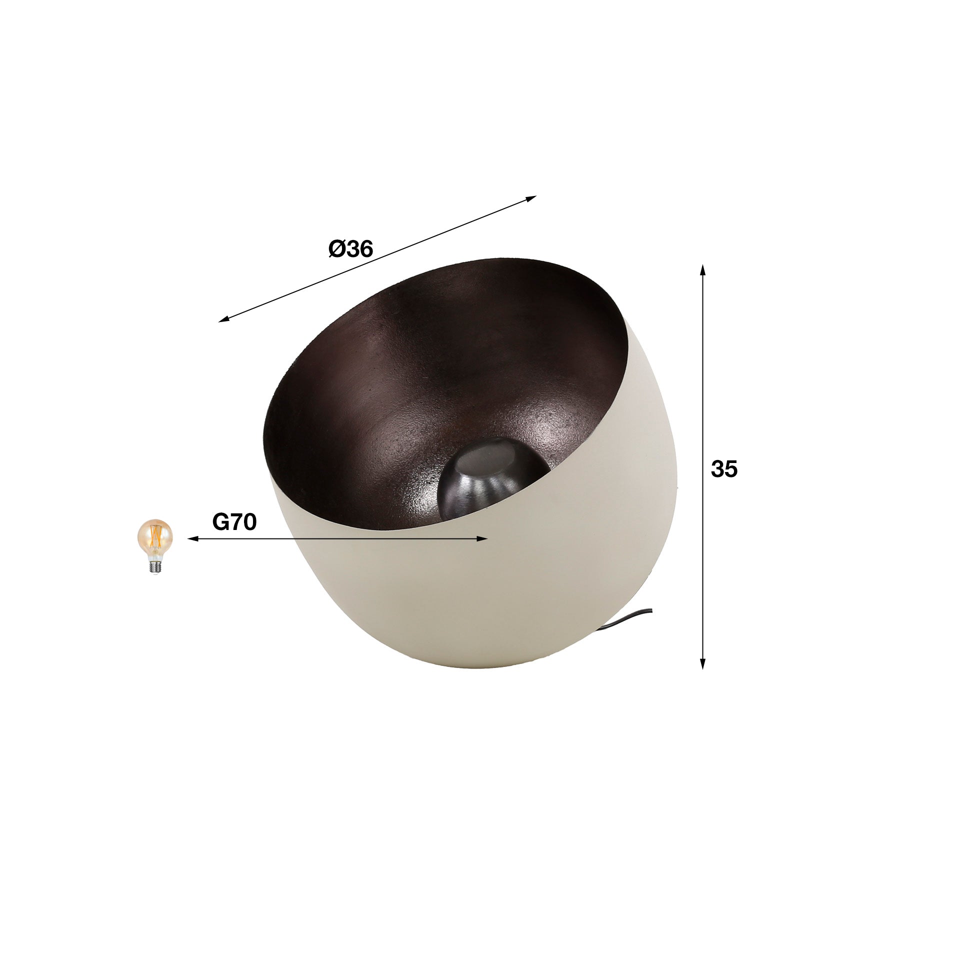 Tischleuchte – Natura Halo – Matt beige