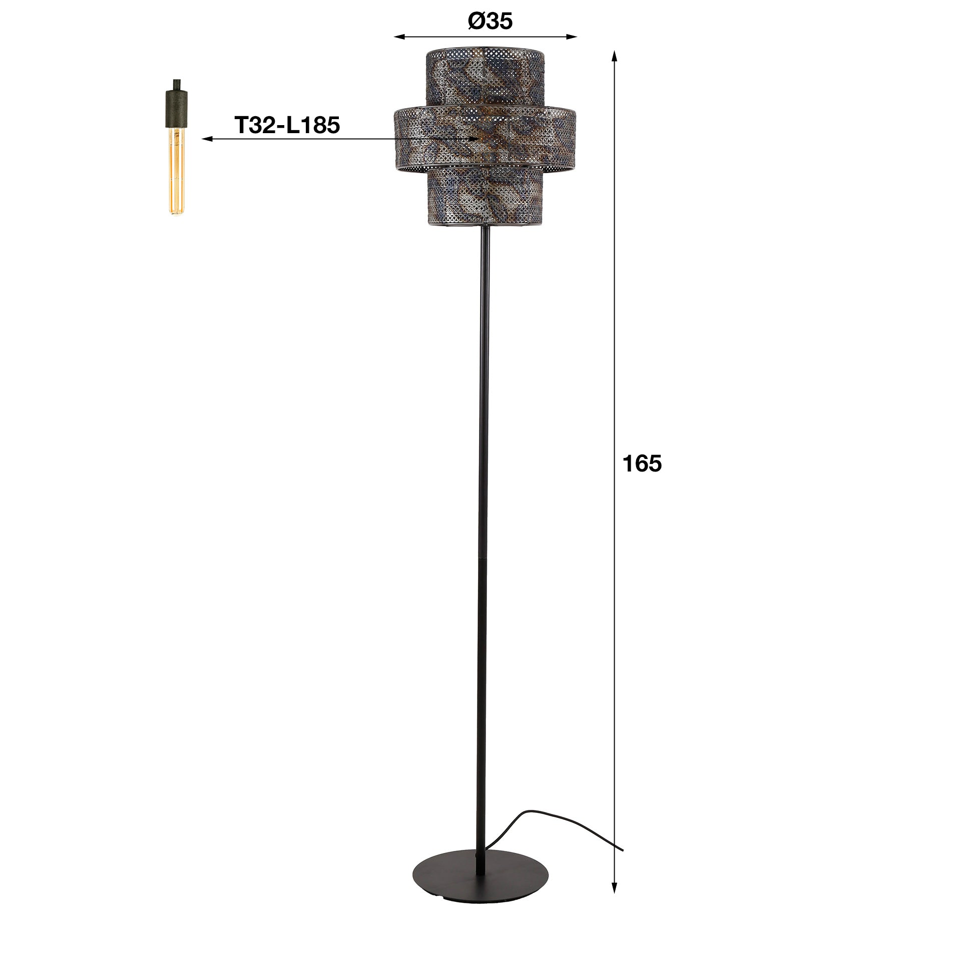 Stehleuchte – Linea Grace – Schwarz-braun