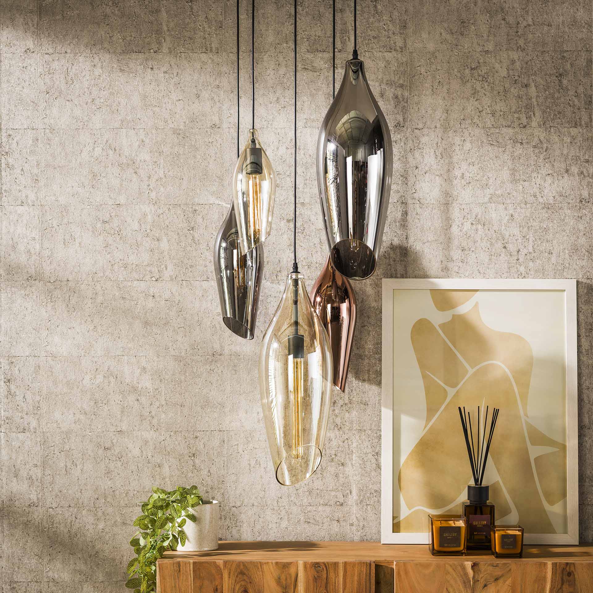 Hängeleuchte – Velora Pure – Glas – Schwarz