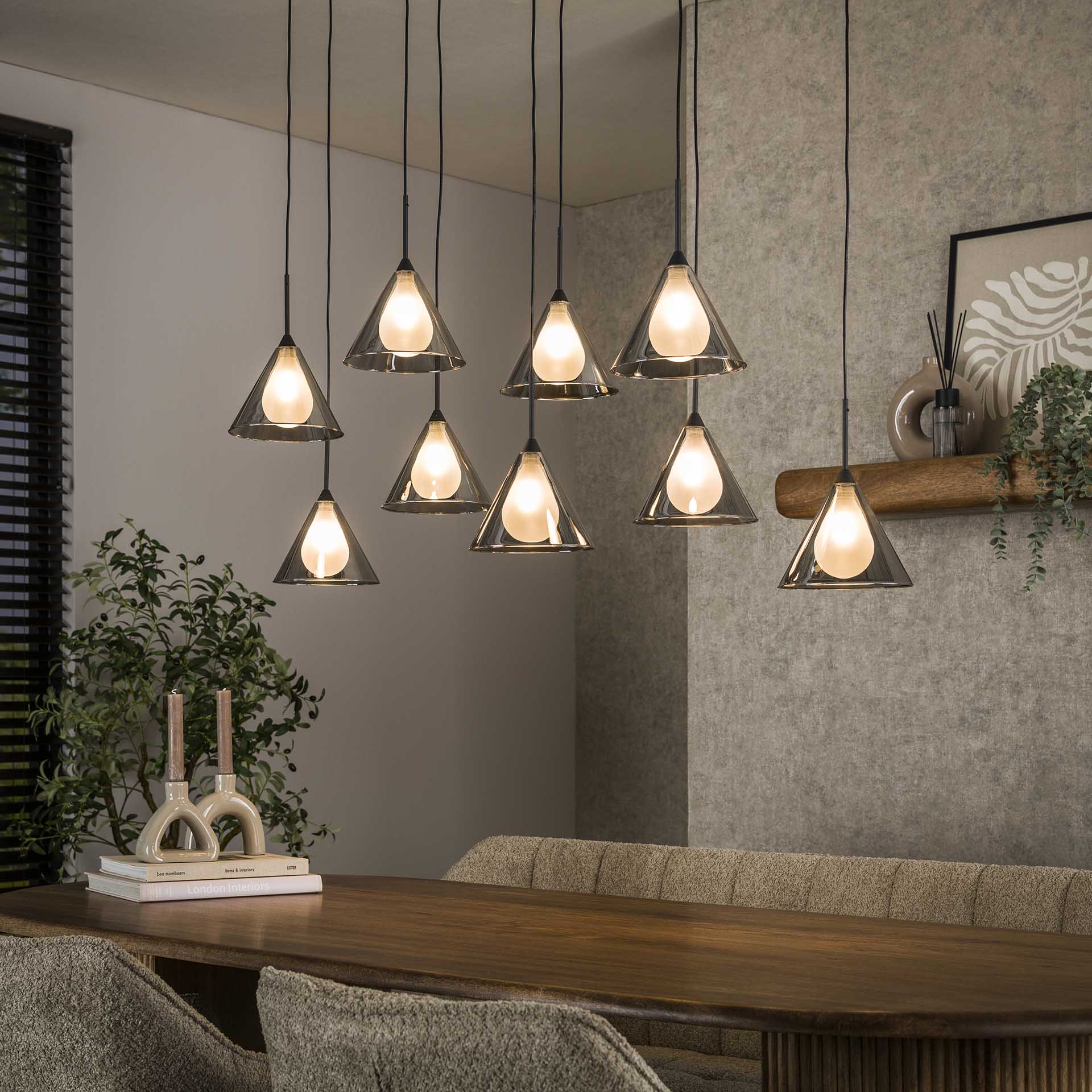 Hängeleuchte – Aria Classic – Glas – Smoke grey glass