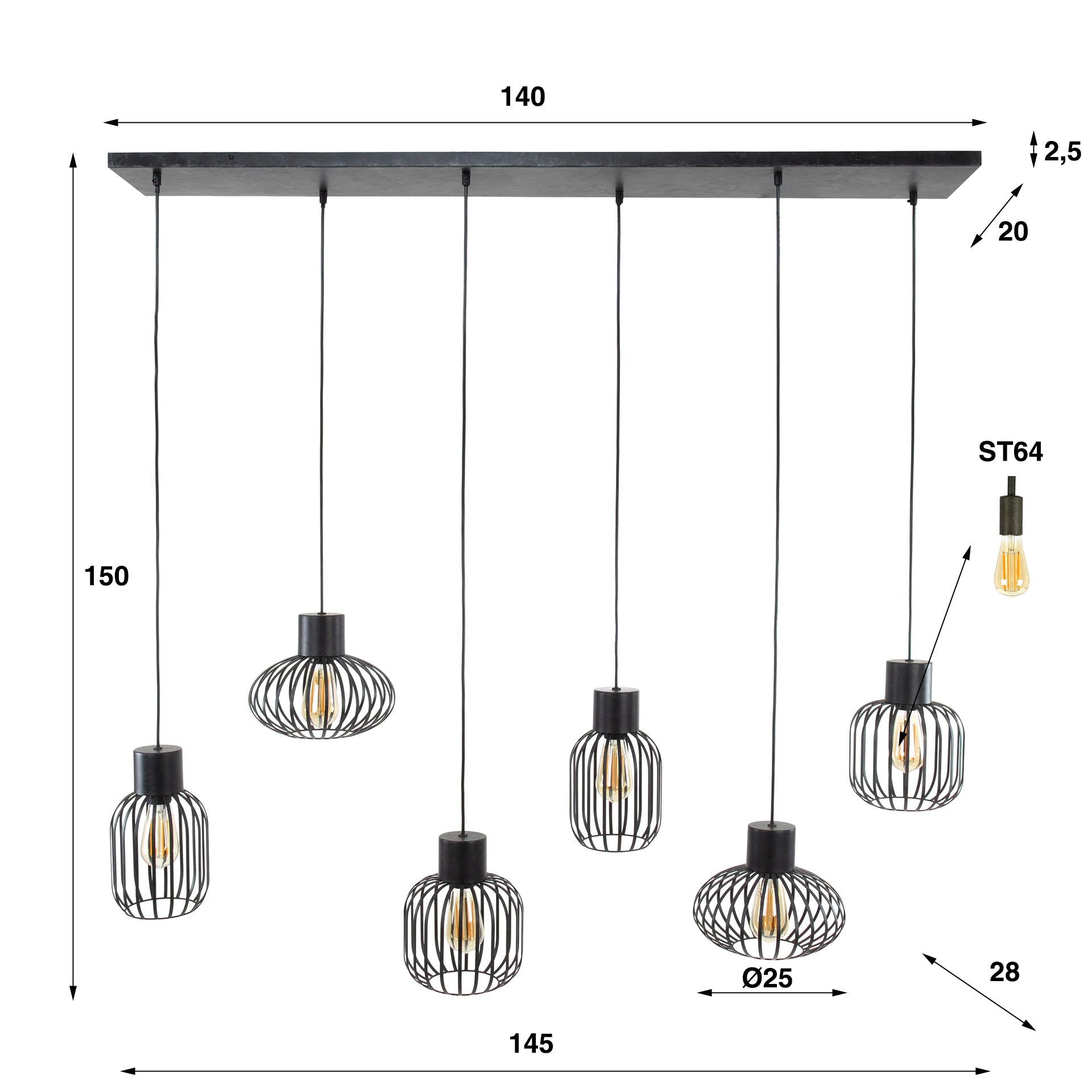 Hängeleuchte – Avani Studio – Charcoal