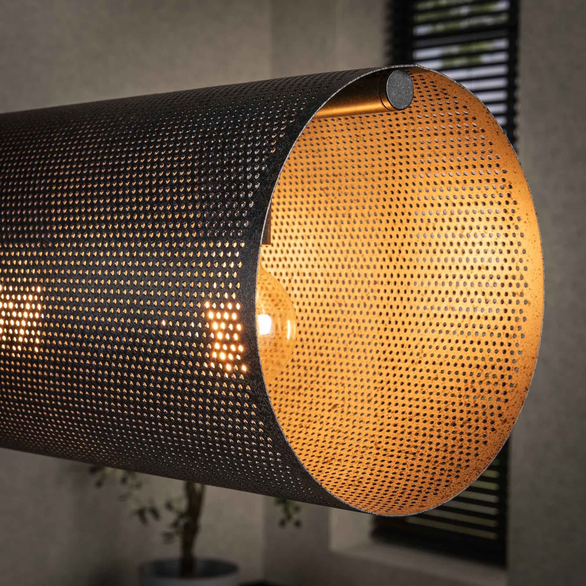 Hängeleuchte Rohr XL Mesh 145×20×150 cm – 7-flammig, Metall
