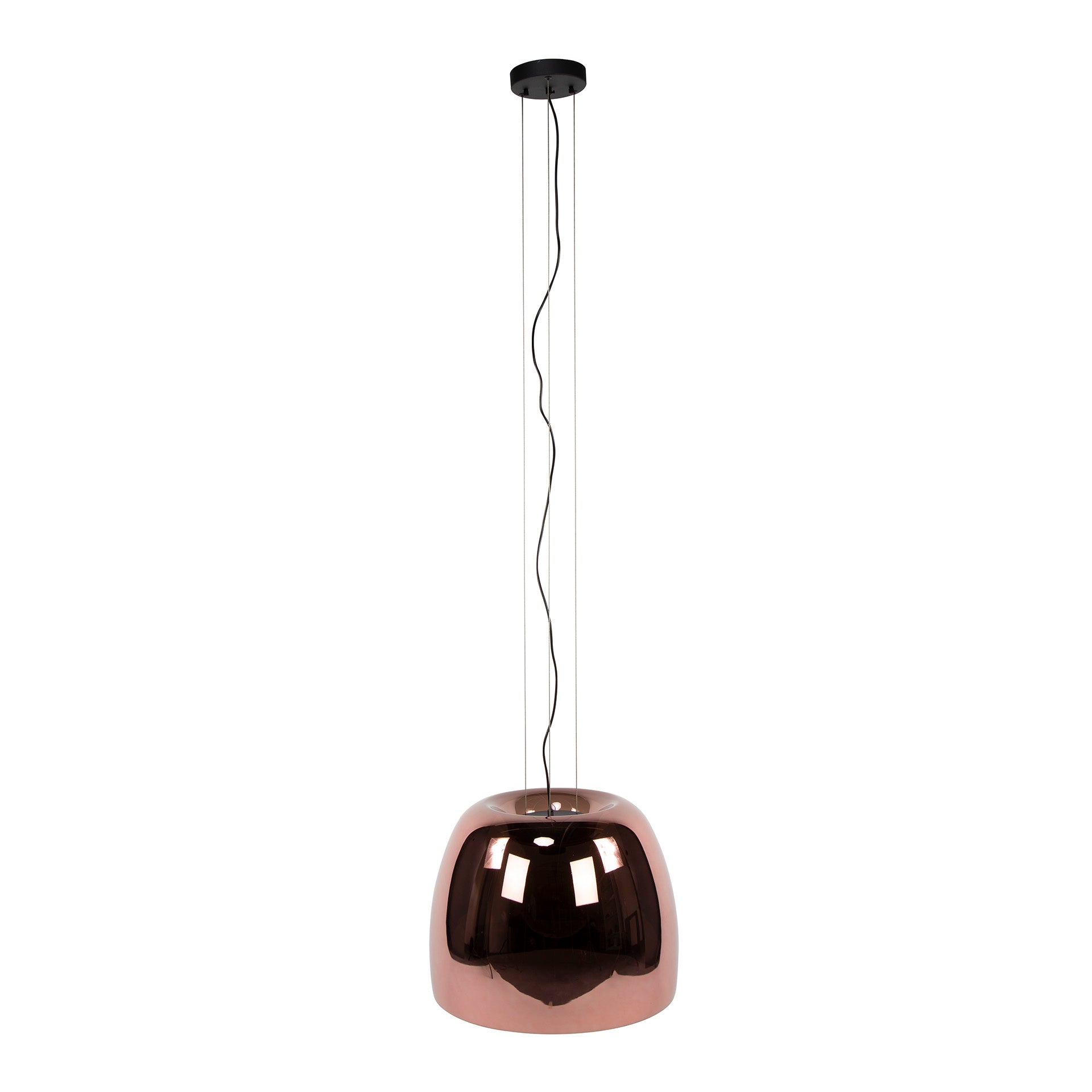 Hängeleuchte Martina Kupfer Glas Drift XL Ø48×38×150 cm – elegante Glas-Leuchte, höhenverstellbar, LED geeignet