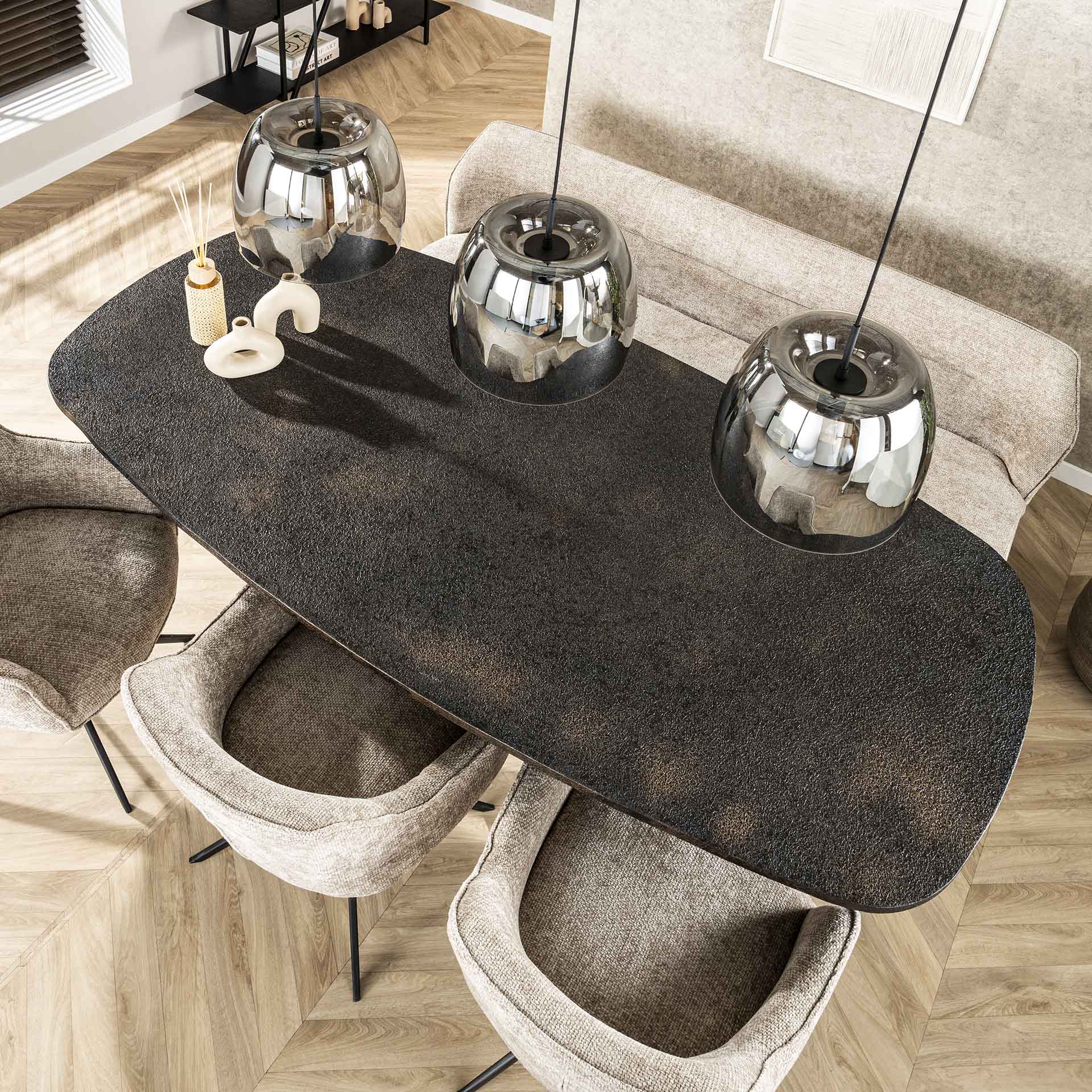 Hängeleuchte Martina 3-flammig Drift Glass 145×35×150 cm – moderne Glas-Leuchte mit Chrom-Finish, höhenverstellbar