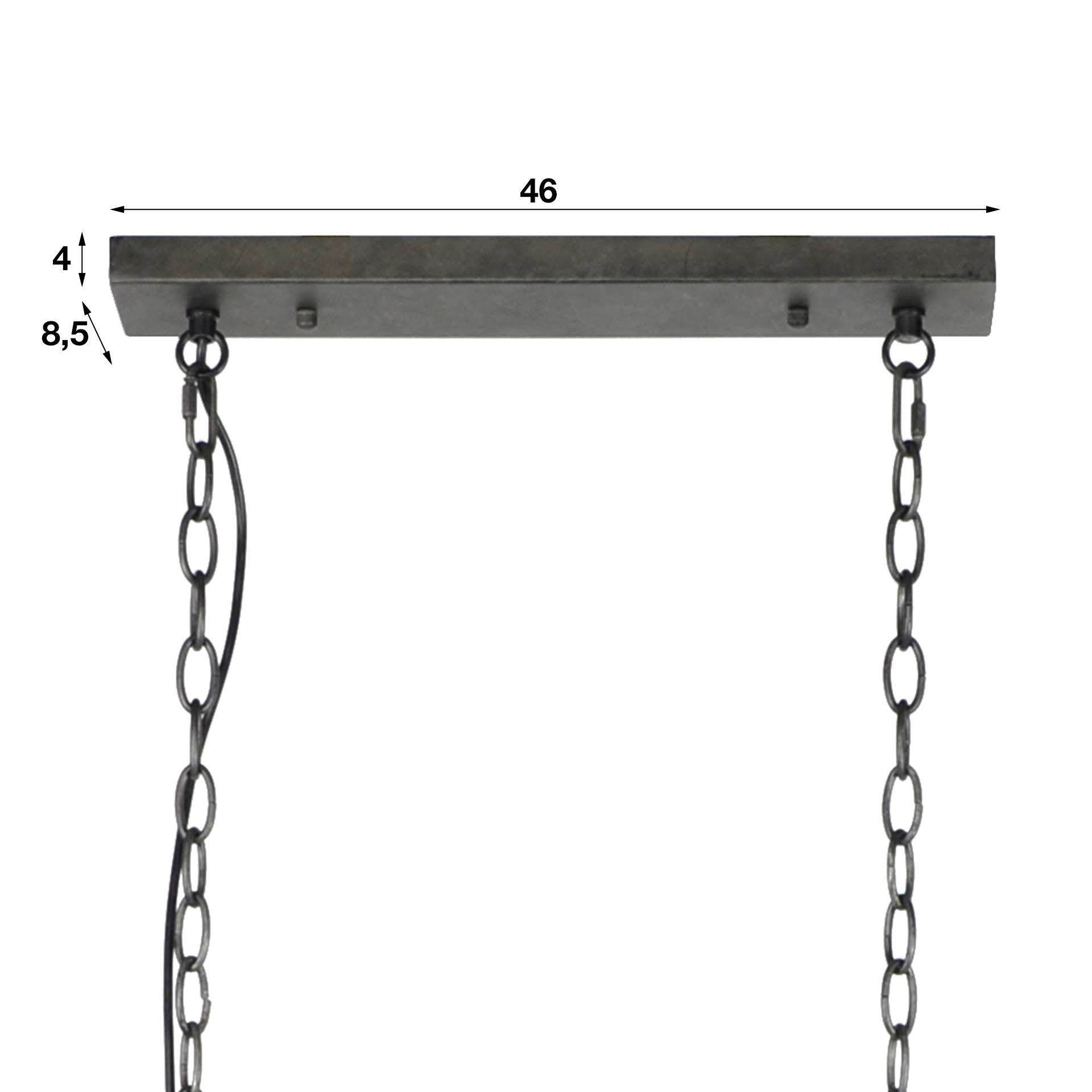 Hängeleuchte Venezia Ø20 cm Zylindergeflecht 120×20×150 cm. Industrielle Metall-Leuchte mit Netz-Design & Kettenaufhängung. Höhenverstellbar, LED E27 empfohlen.