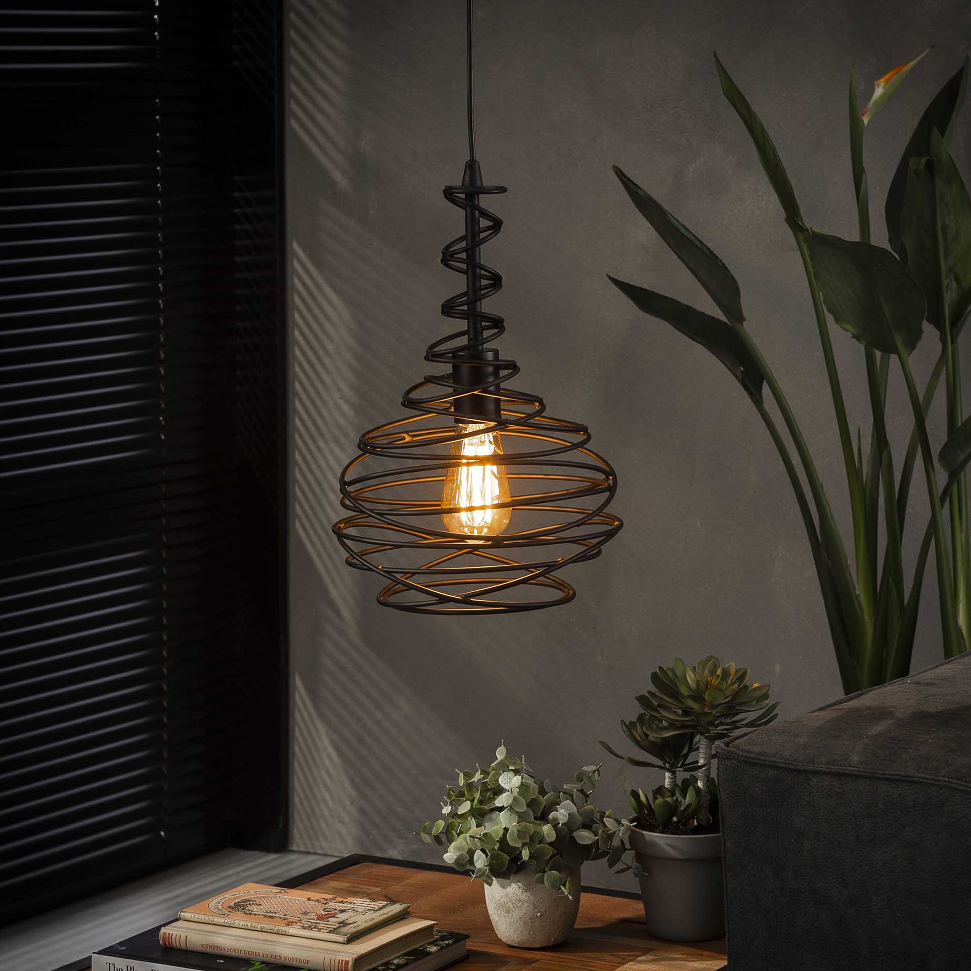 Hängeleuchte Piccolo 1-flammig – Metall-Leuchte 25×150×25 cm mit drehbarem Kegelschirm Ø25×38 cm, schwarz pulverbeschichtet, E27, LED geeignet