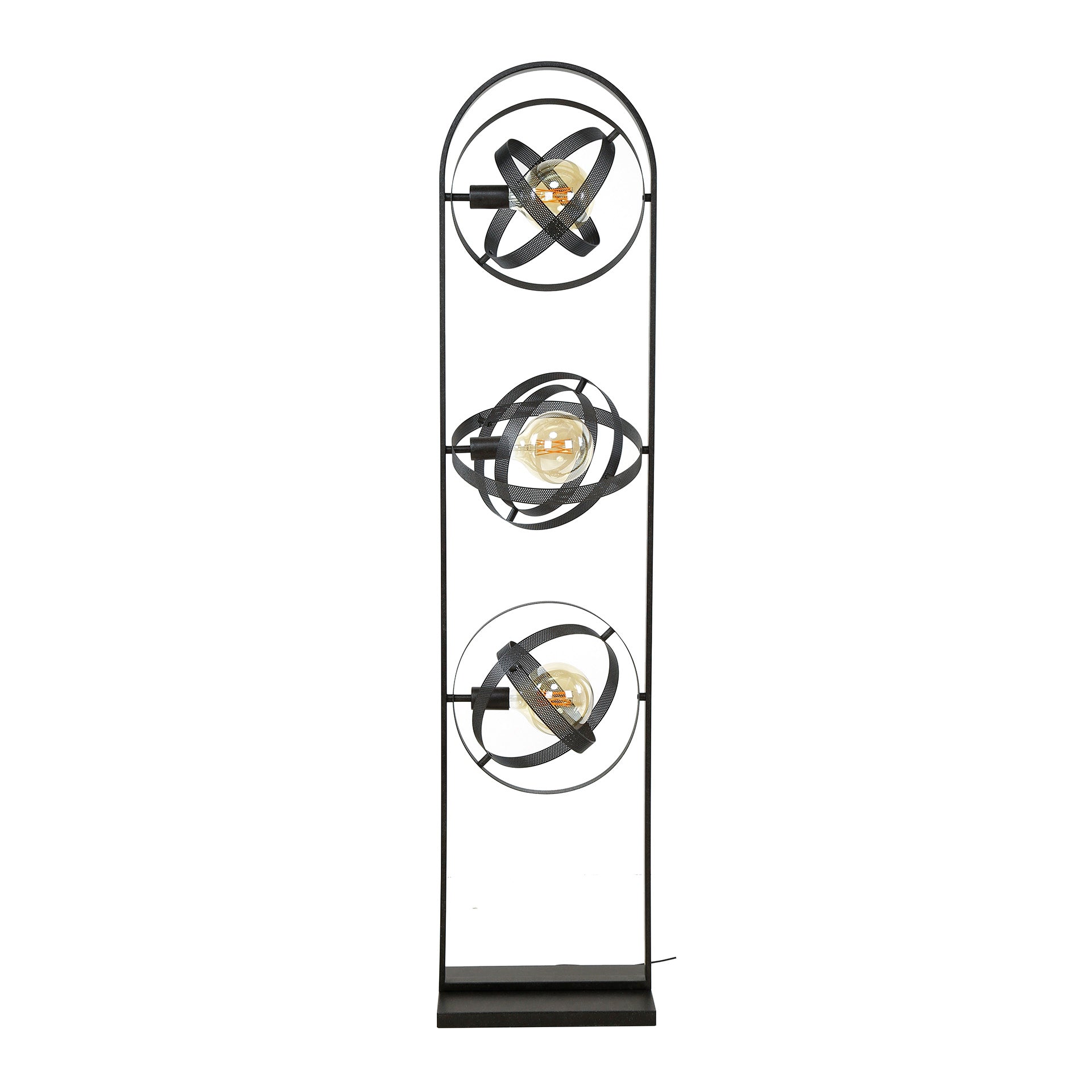 Tischleuchte Helio Vista 32x28x38 cm – moderne schwarze Metall-Leuchte mit verstellbaren Ringen, E27 Fassung für LED-Leuchtmittel