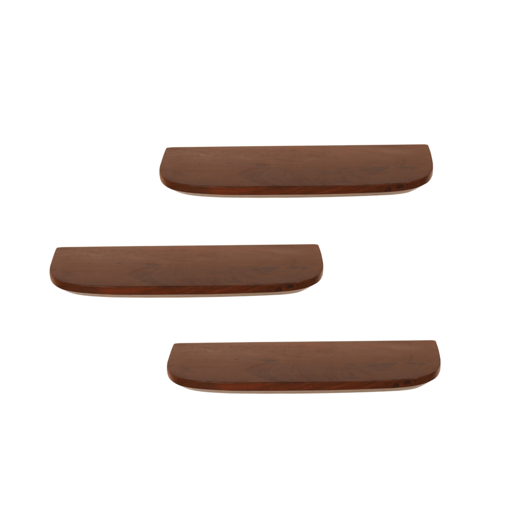 Wandregal-Set Gusta 60 x 20 x 15 cm – Massives Mangoholz, Naturfinish