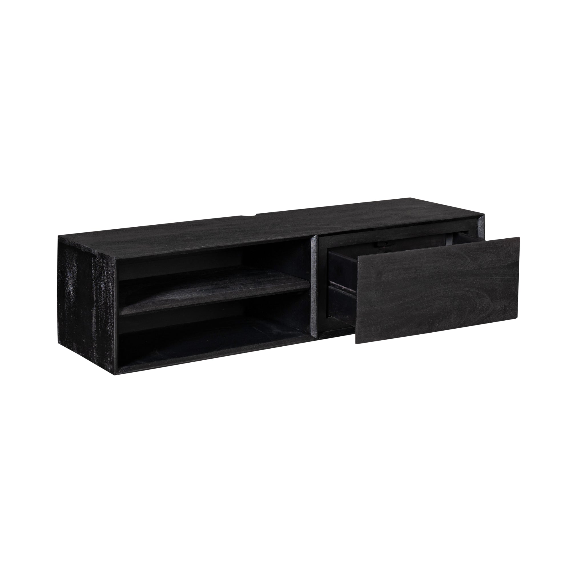 TV-Board Ambiance Schwarz Mangoholz 120×35×30 cm