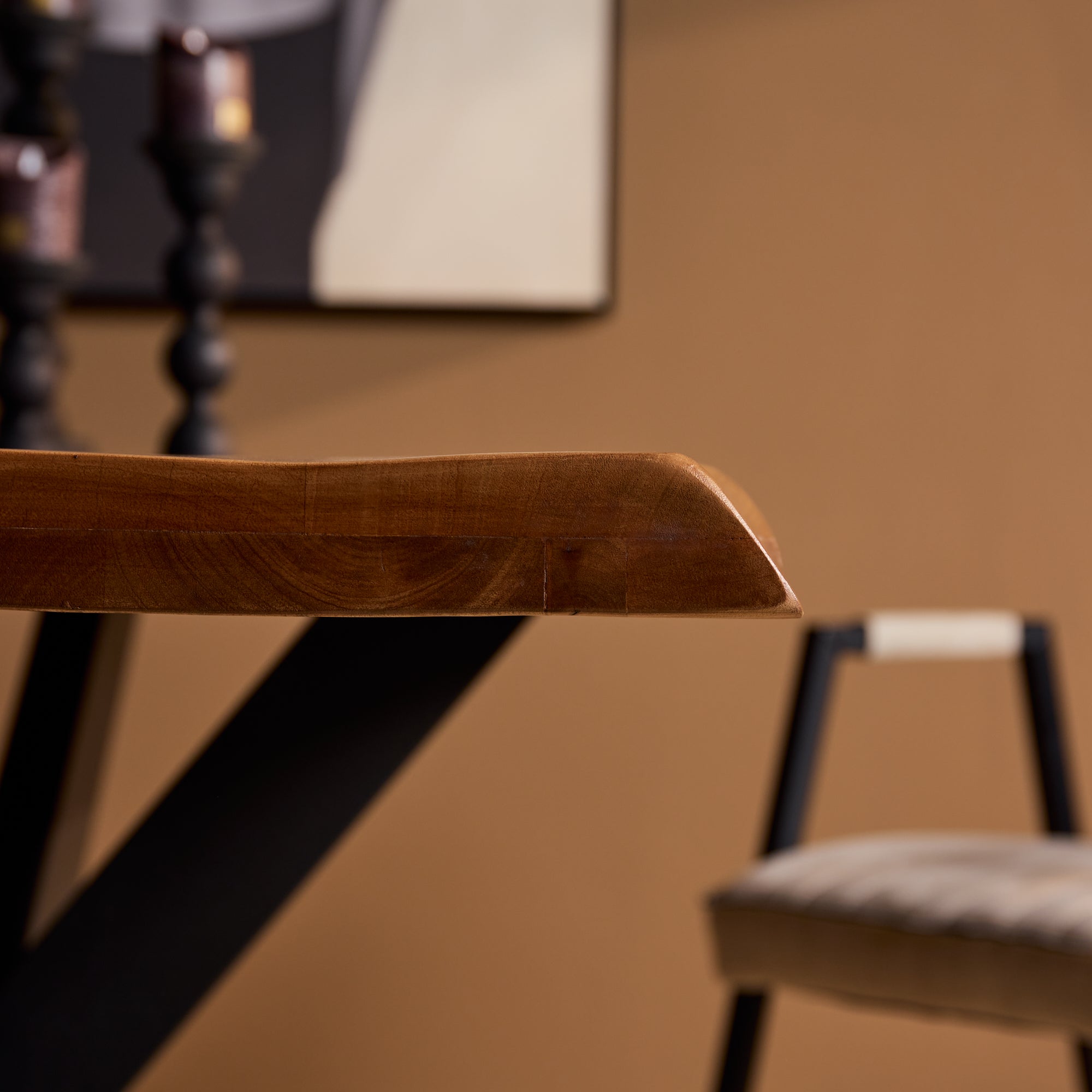 Esstisch Baltimore Natur – Mangoholz, 180x90 cm, Unikat mit Baumkante