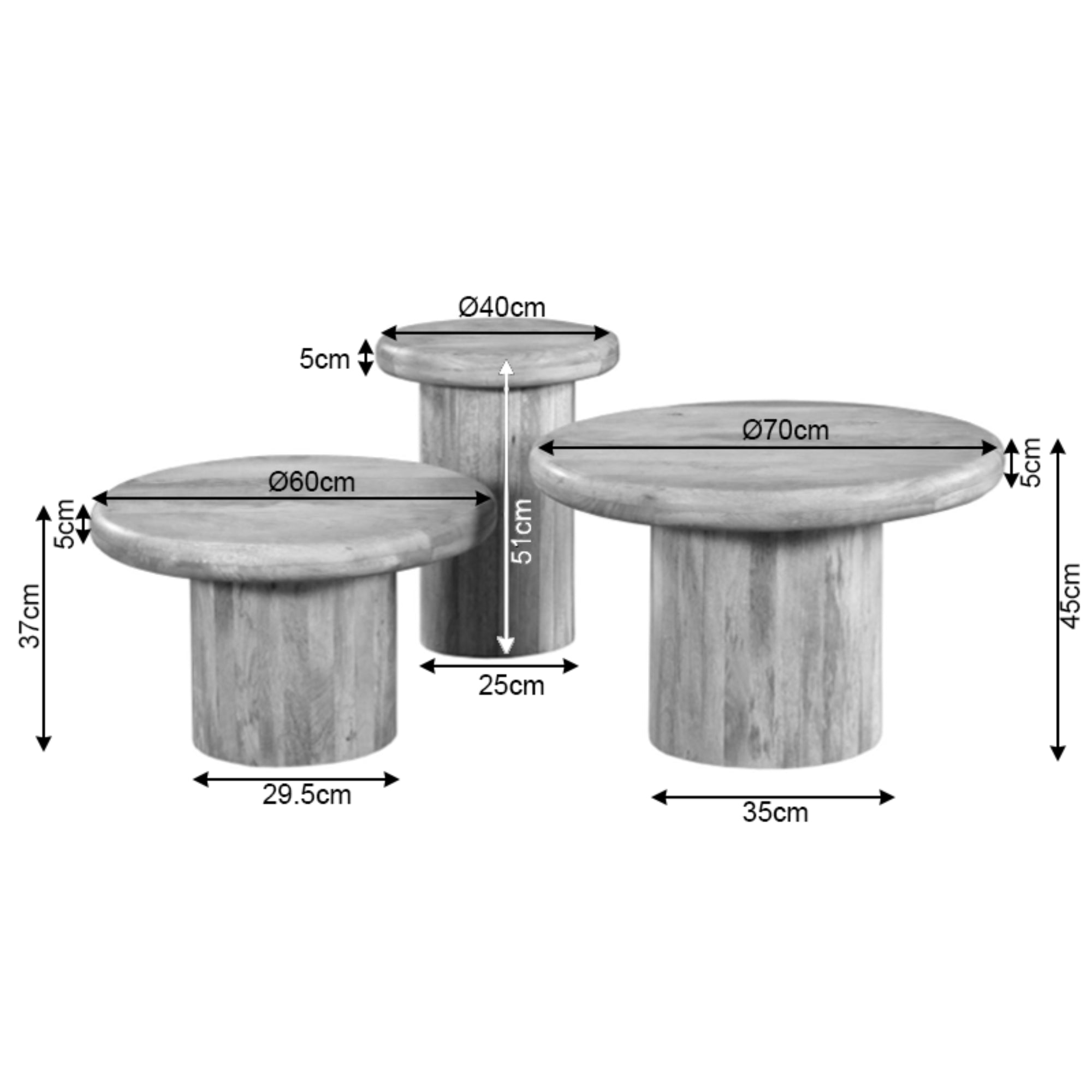 Couchtisch Maya | 70 cm | Braun