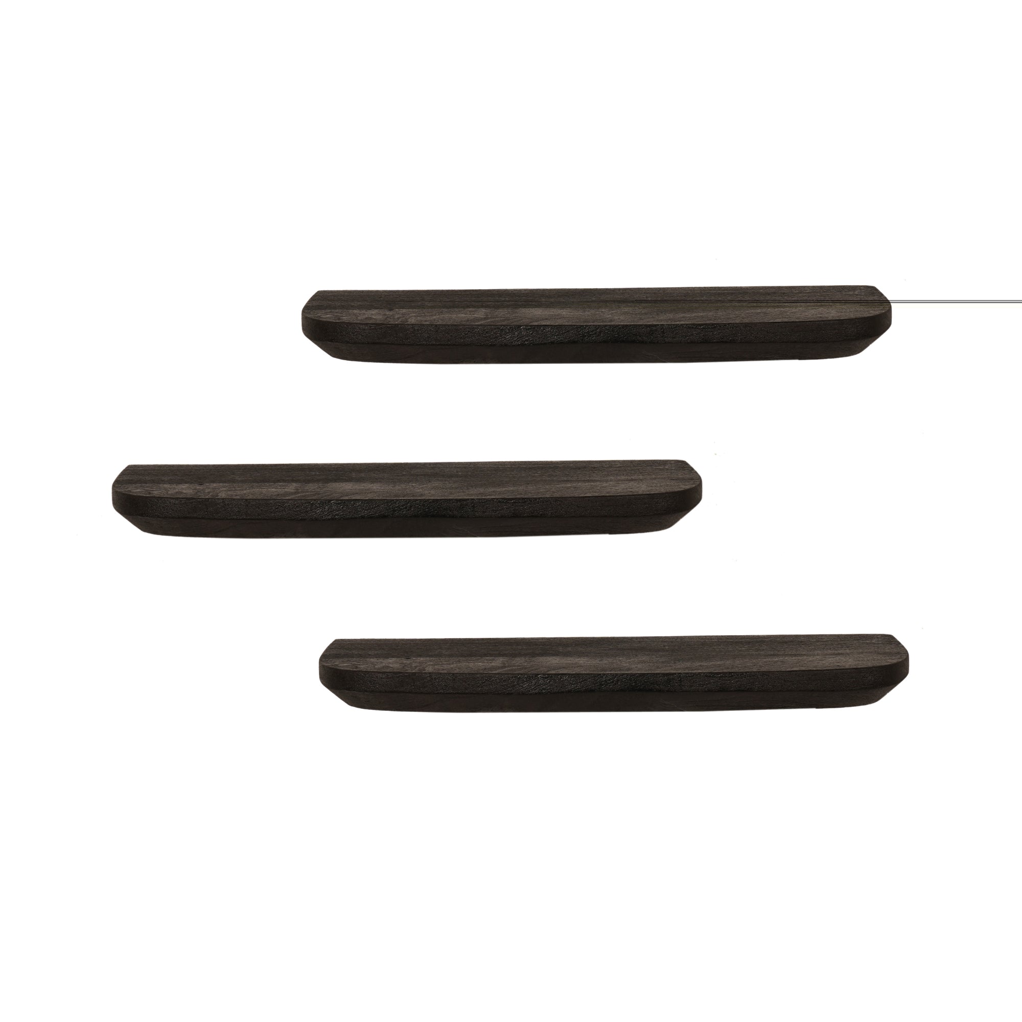 Wandregal Gusta Schwarz | 60 cm | Set von 3