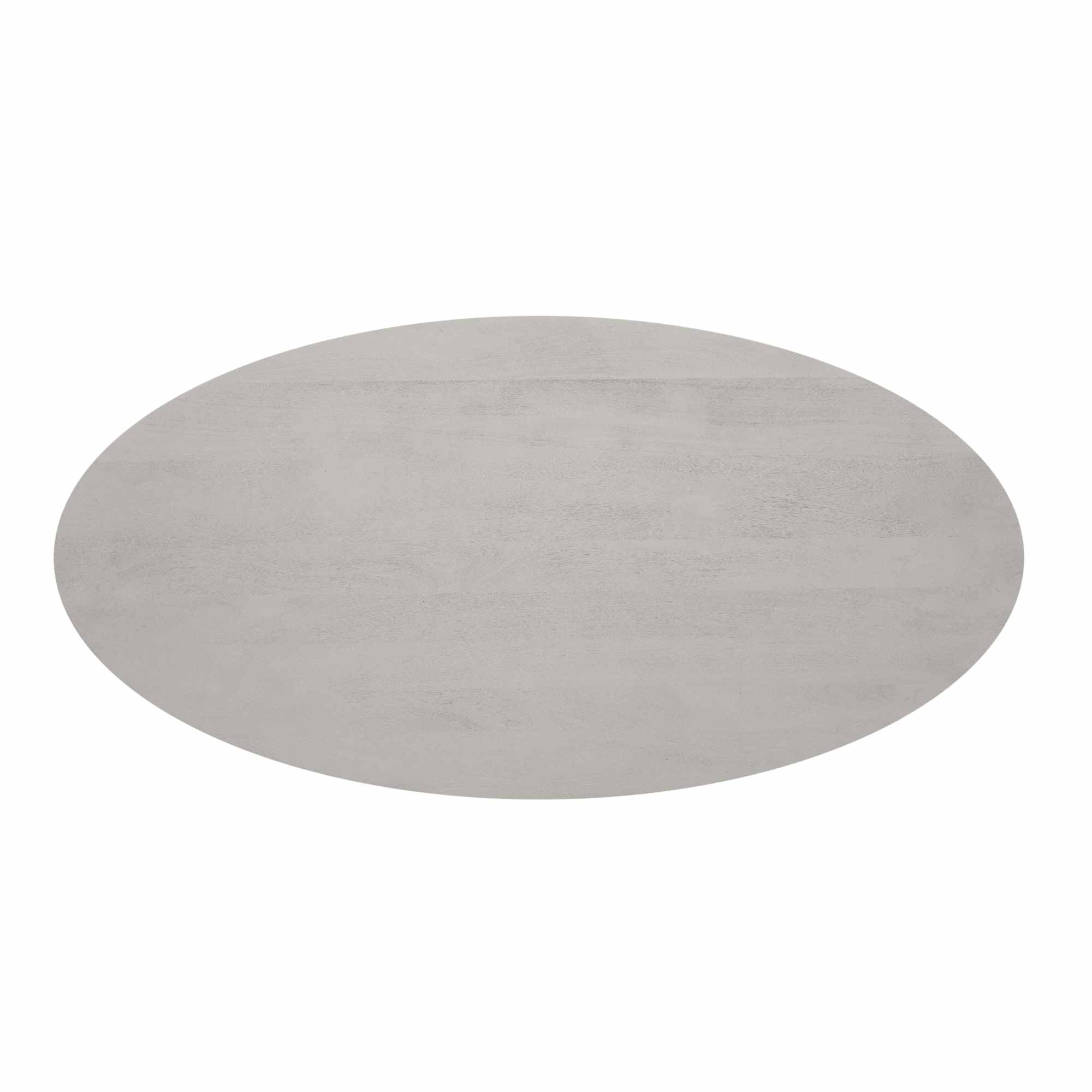 Esszimmertisch Sole Taupe 210x110x76 cm – ovaler Mangoholz Tisch mit Lamellenfuß, modern & zeitlos