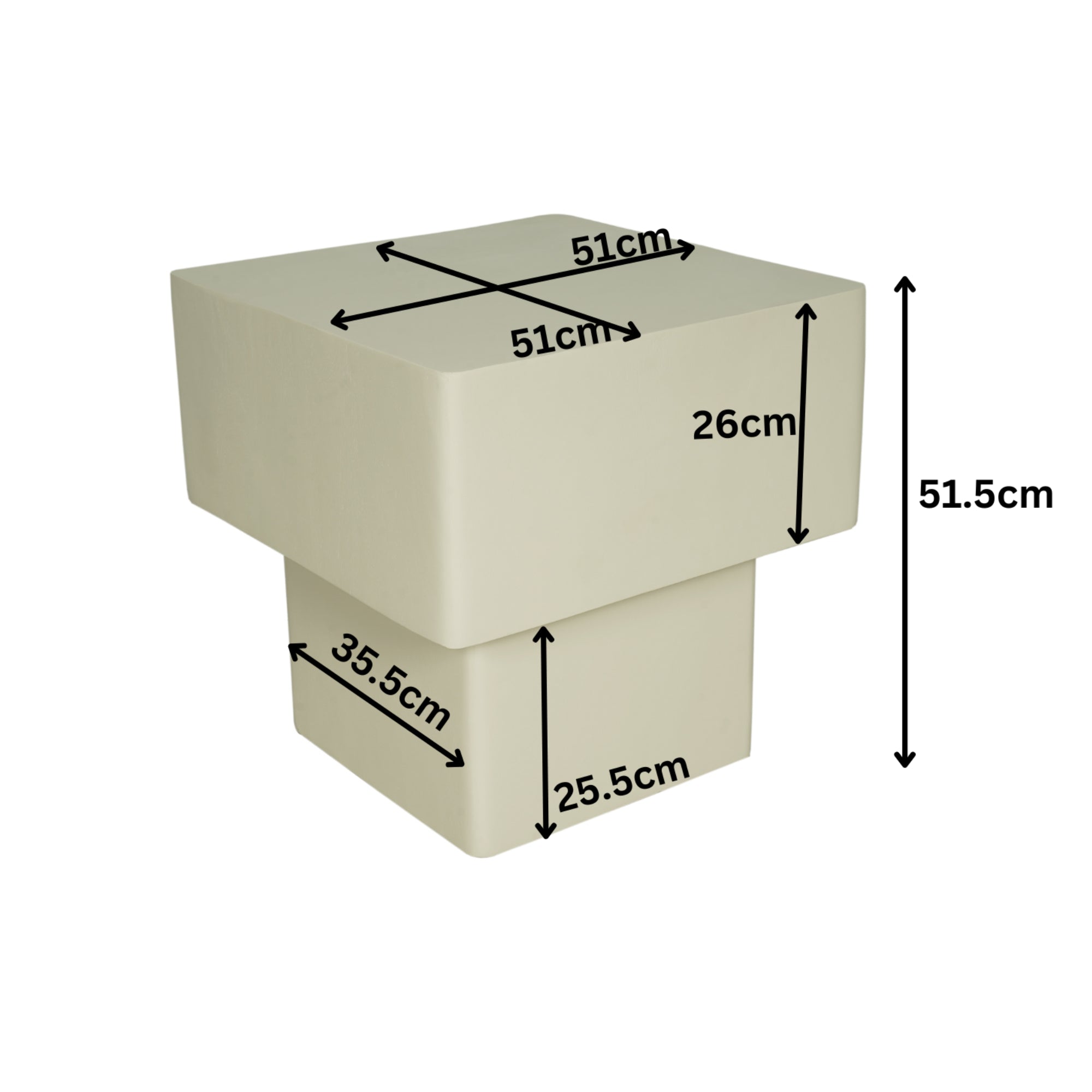 Couchtisch Meri – Mangoholz in Sand-Finish, 90 x 90 x 38 cm, modernes und einzigartiges Design