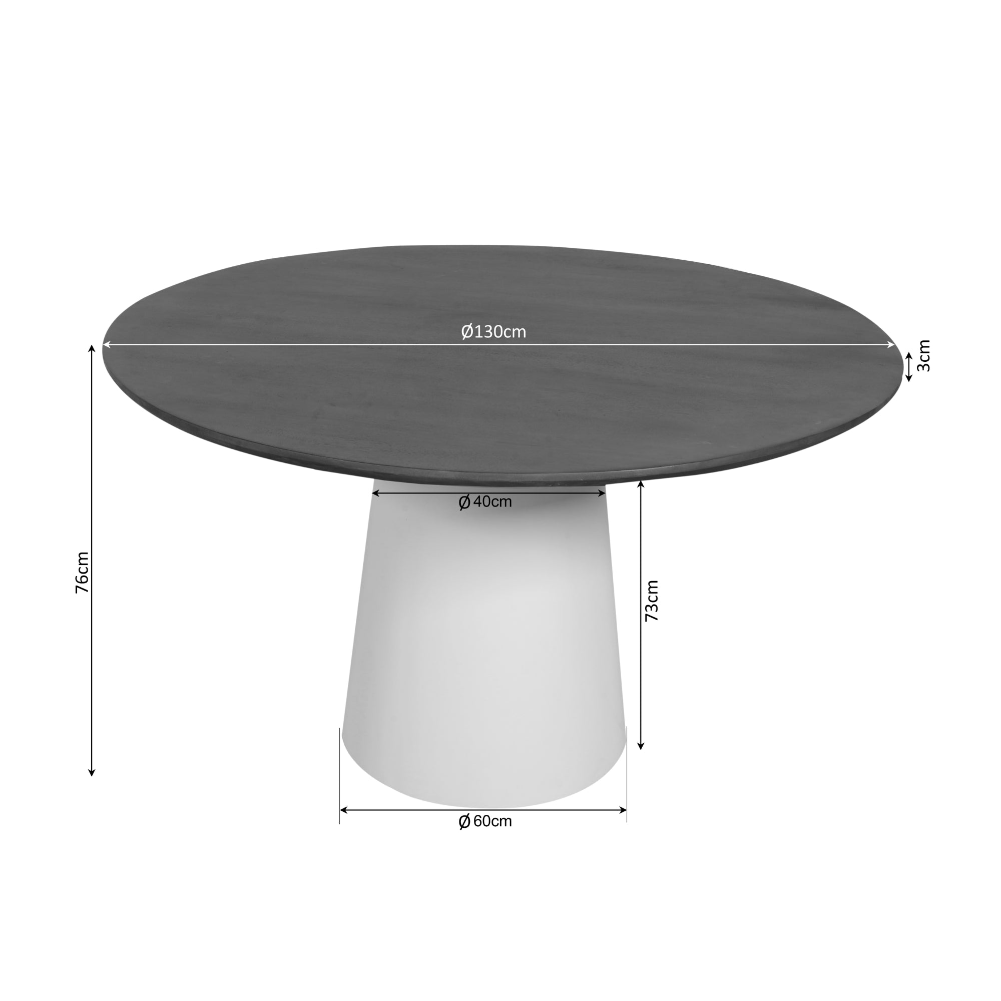 Esstisch Mandy Braun –massives Mangoholz in Braun und Sandfarben, Rund 130 cm