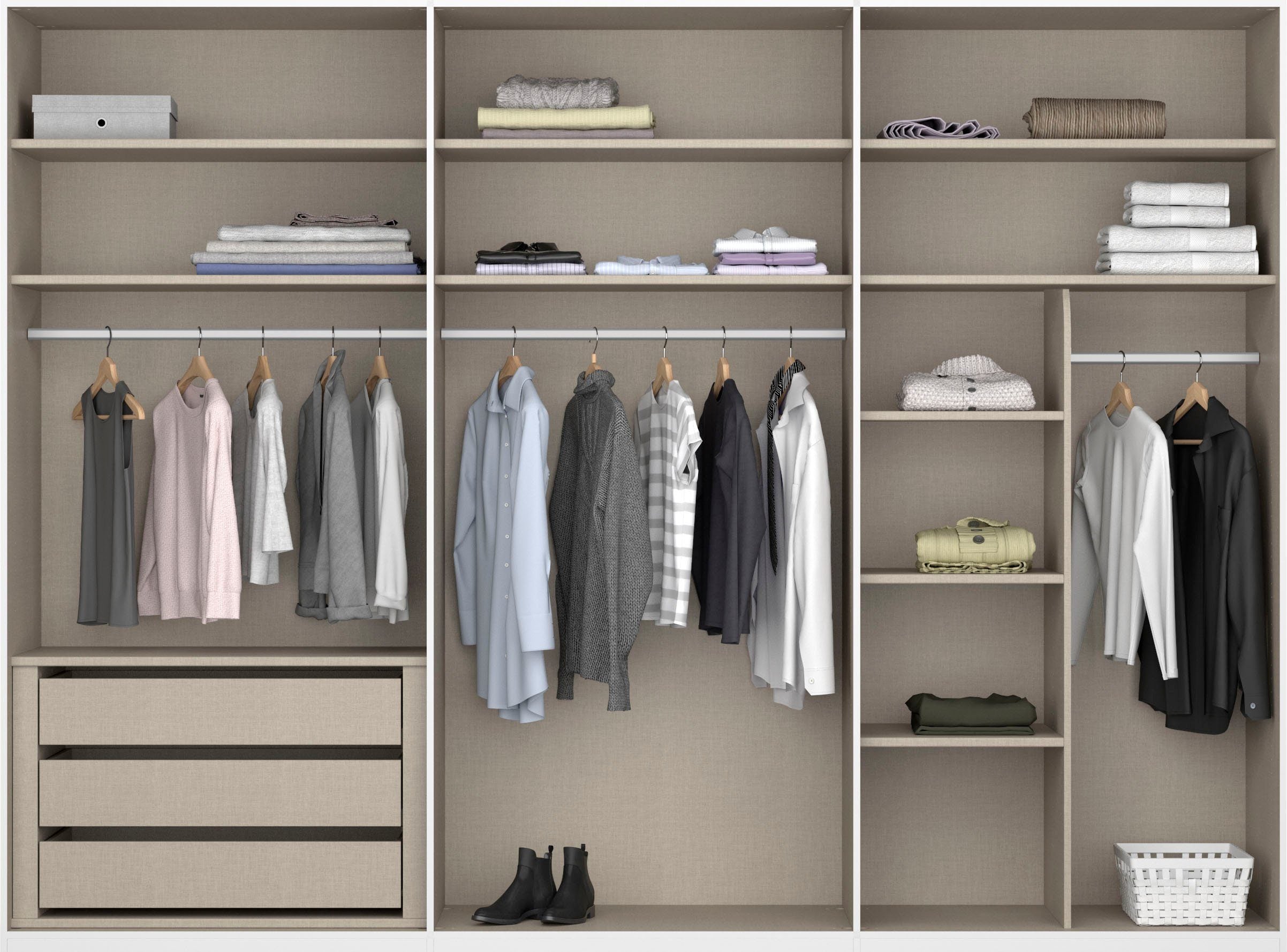 Kleiderschrank LUMARE 6-Türig inkl. Zubehör 300cm Breit