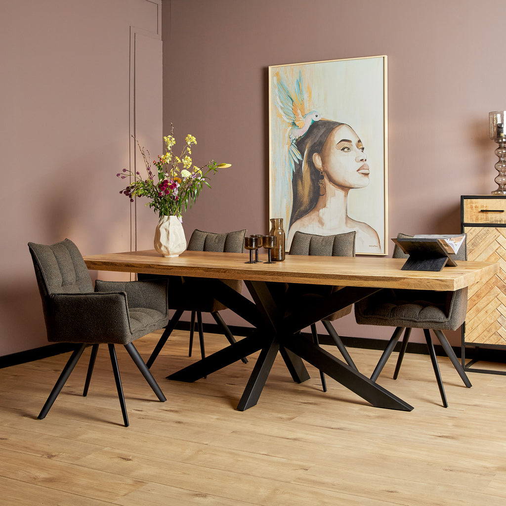 Esstisch Delta Natur – Mangoholz massiv, Rechteckig 200 x 100 x 76 cm
