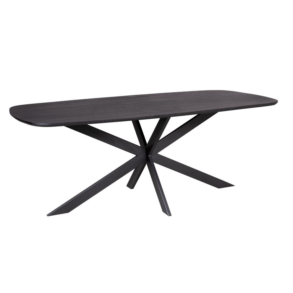 Esstisch Onyx Schwarz–masives Mangoholz, 240x110x76 cm