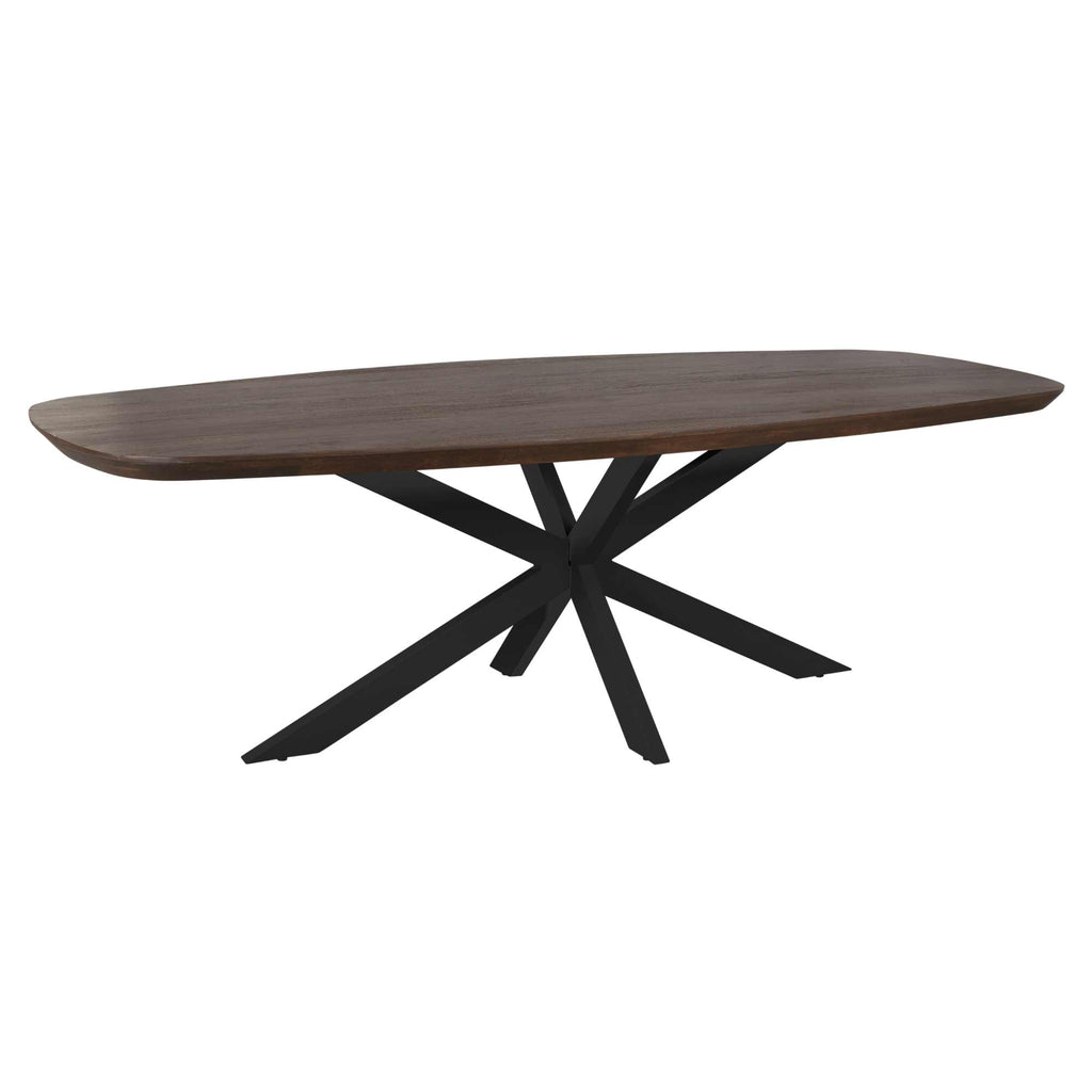 Esstisch Mandy Braun – massives Mangoholz, Dänisch Oval, 280x120x76 cm