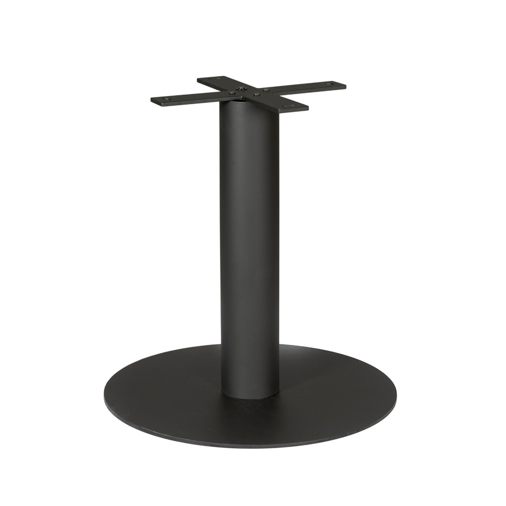 Säulenbein Schwarz – modernes Metallgestell 70×70×73 cm für runde Tischplatten, stilvolle Tischbasis