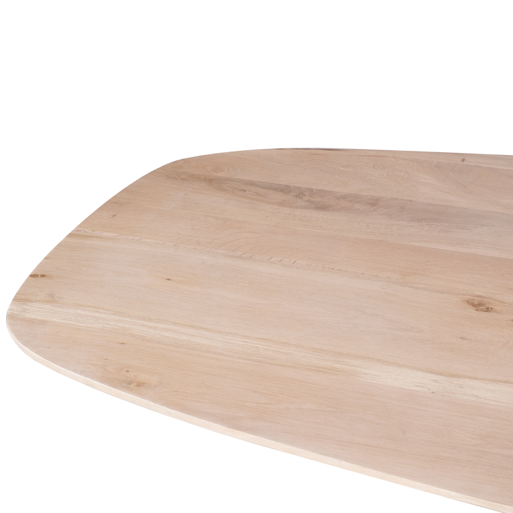 Esstisch Evoque – dänisch oval, Natur Eiche FSC-zertifiziert, 200 x 100 x 76 cm, Massivholz mit Spidergestell